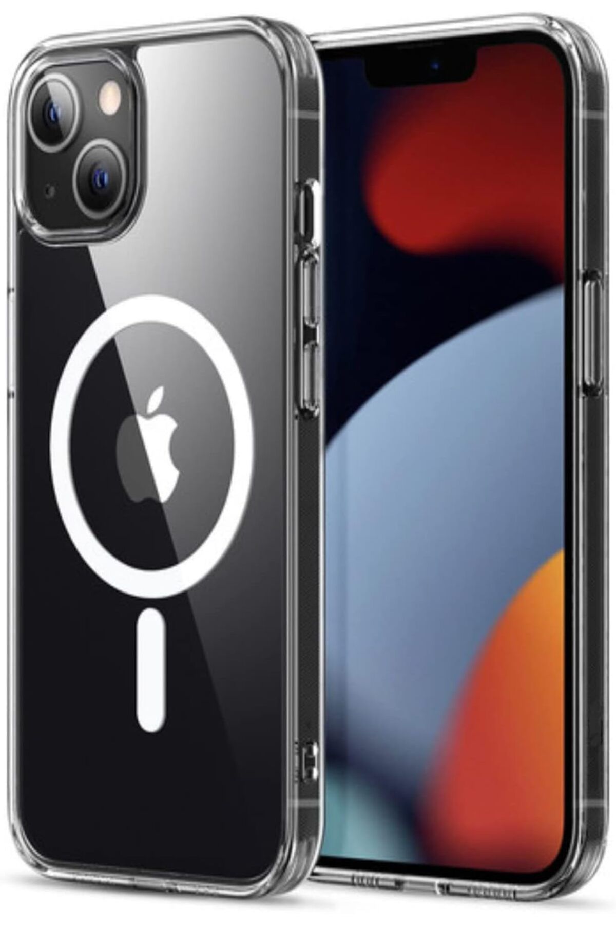 STOREMAX glpzr İletişim iPhone 13 ile Uyumlu Kapak Kablosuz Şarj Destekli Şeffaf Sararmaz Kılıf trendy