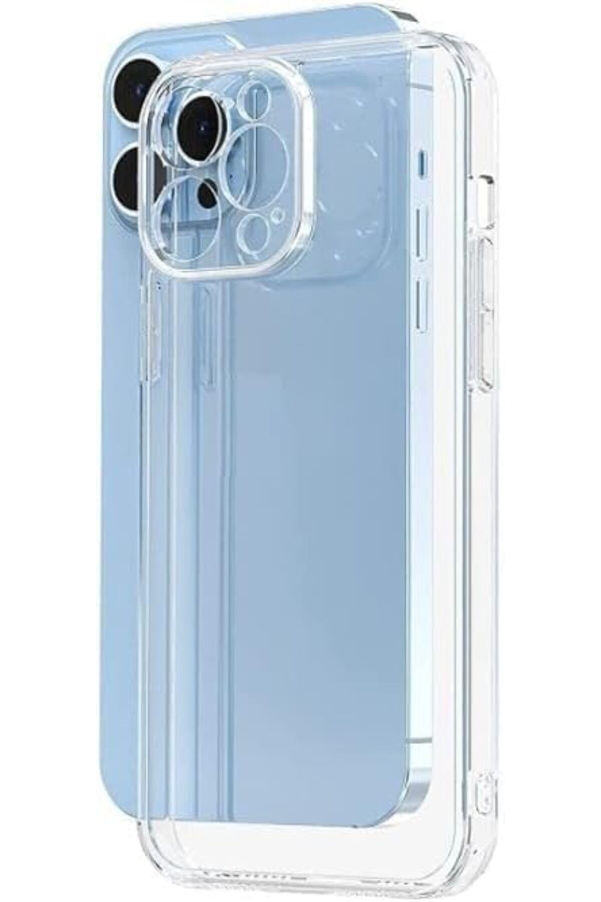 STOREMAX nffashopm Trend iPhone 15 Pro ile Uyumlu Şeffaf Kılıf, Kamera Korumalı Şeffaf Silikon Kılıf,