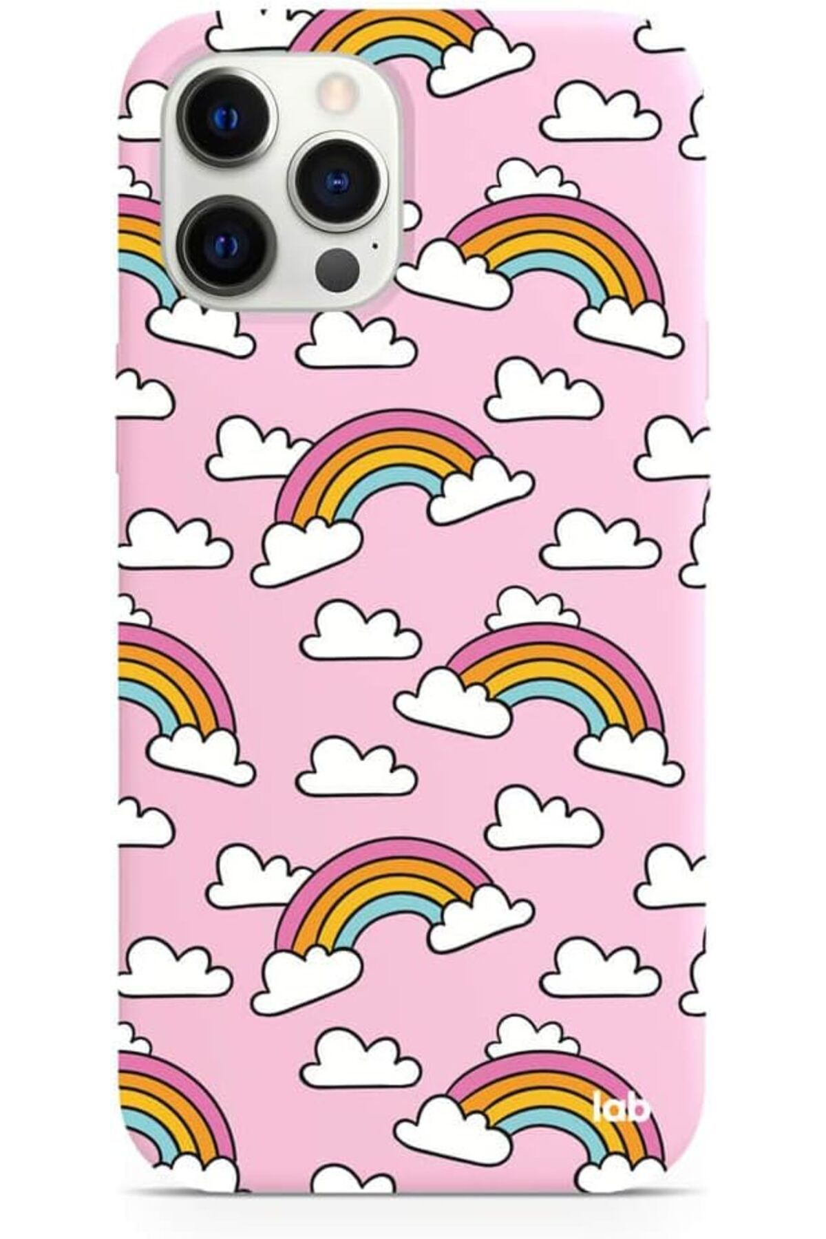 STOREMAX nffashopm Iphone 12 Pro Max Pembe Silikon Telefon Kılıfı - Cutest Rainbows storestarx 1051353