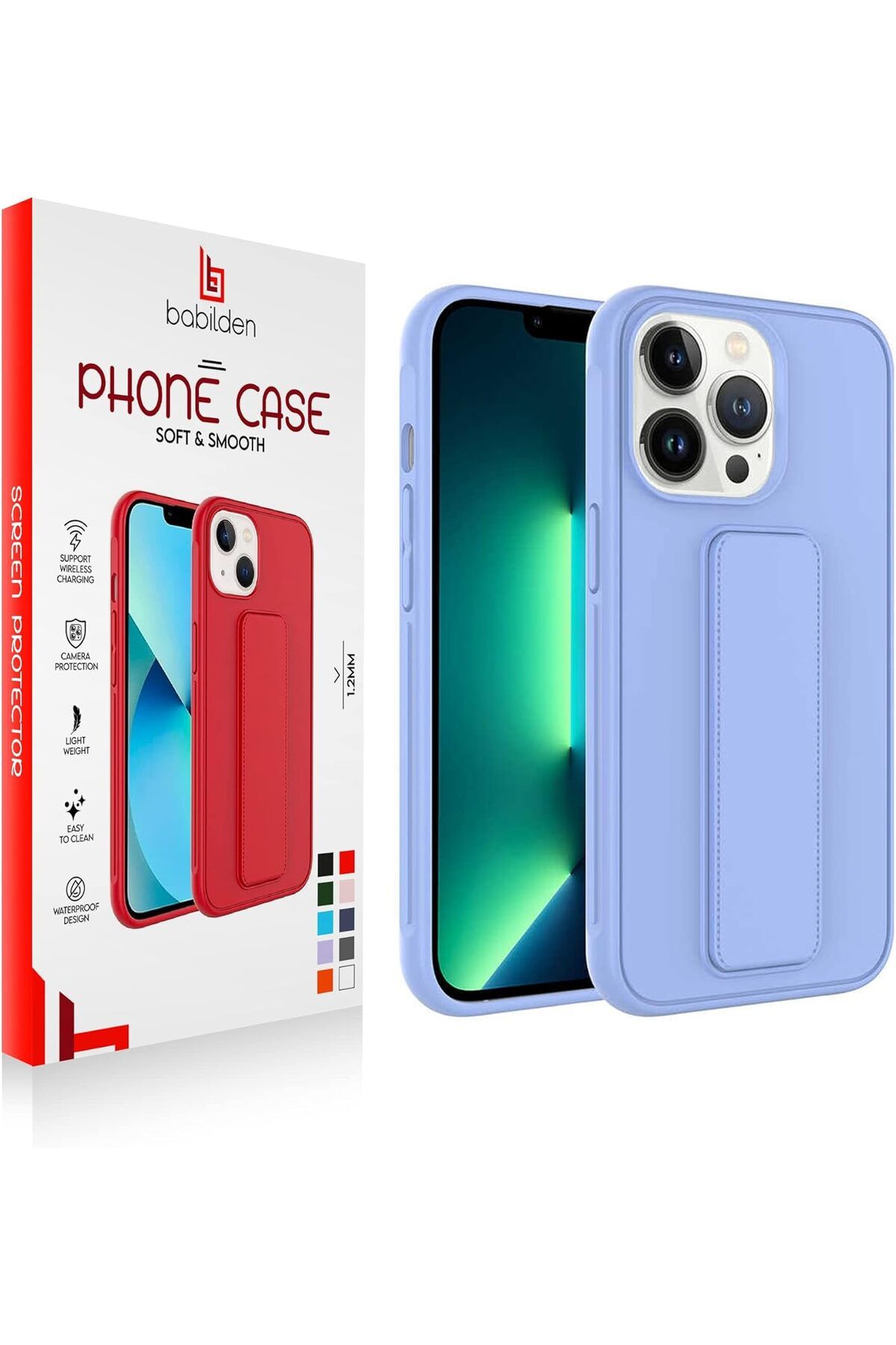 STOREMAX htpshopmx iPhone Mıknatıslı Standlı Darbe Emici Ibola iPhone 14 Pro Max Kılıf (Lila) str http 1