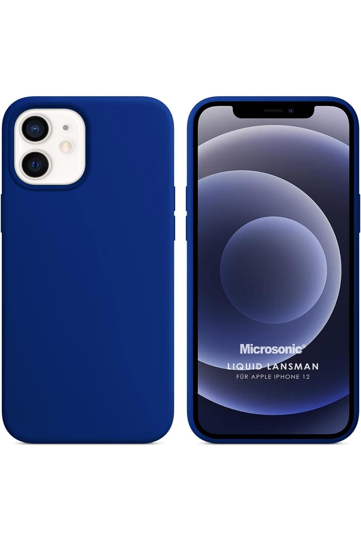 STOREMAX htpshopmx iPhone 12 için Kılıf Liquid Lansman Silikon Lacivert [iPhone 12 ile Uyumlu Kılıf - La