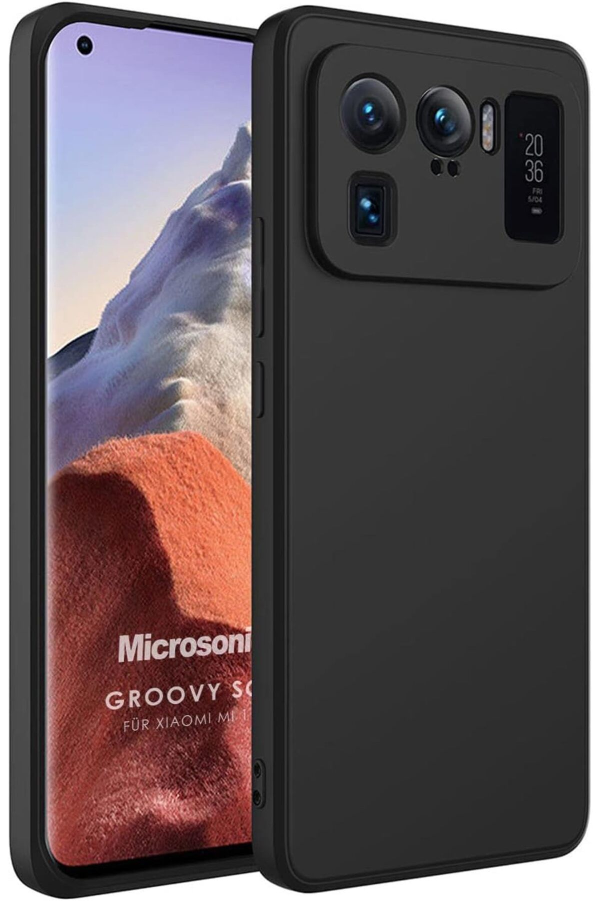 STOREMAX dlshop Xiaomi Mi 11 Ultra için Kılıf Groovy Soft Siyah [Mi 11 Ultra ile Uyumlu Kılıf - Siyah] s