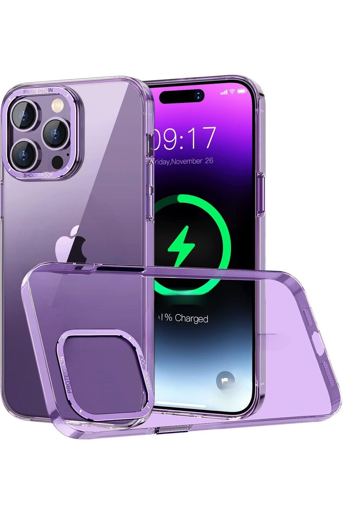 STOREMAX lbstorex İphone 14 Pro ile Uyumlu Crystal Clear Ultra Şeffaf Polikarbonat Dış Gövde Kamera Çer