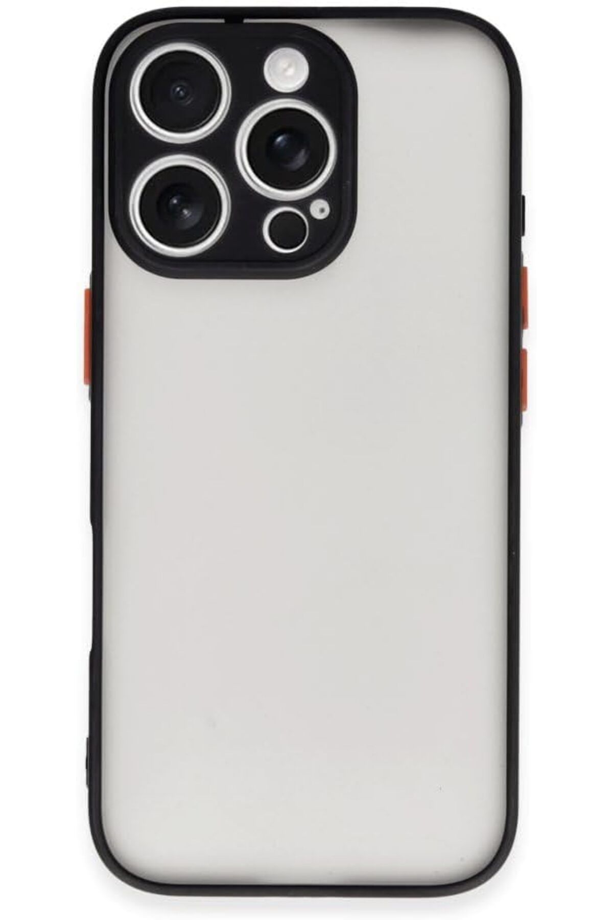 STOREMAX dlshop AKSESUAR iphone 16 Pro (6.3) inç ile uyumlu Yan Tuşları Renkli Kamera Korumalı Transparan