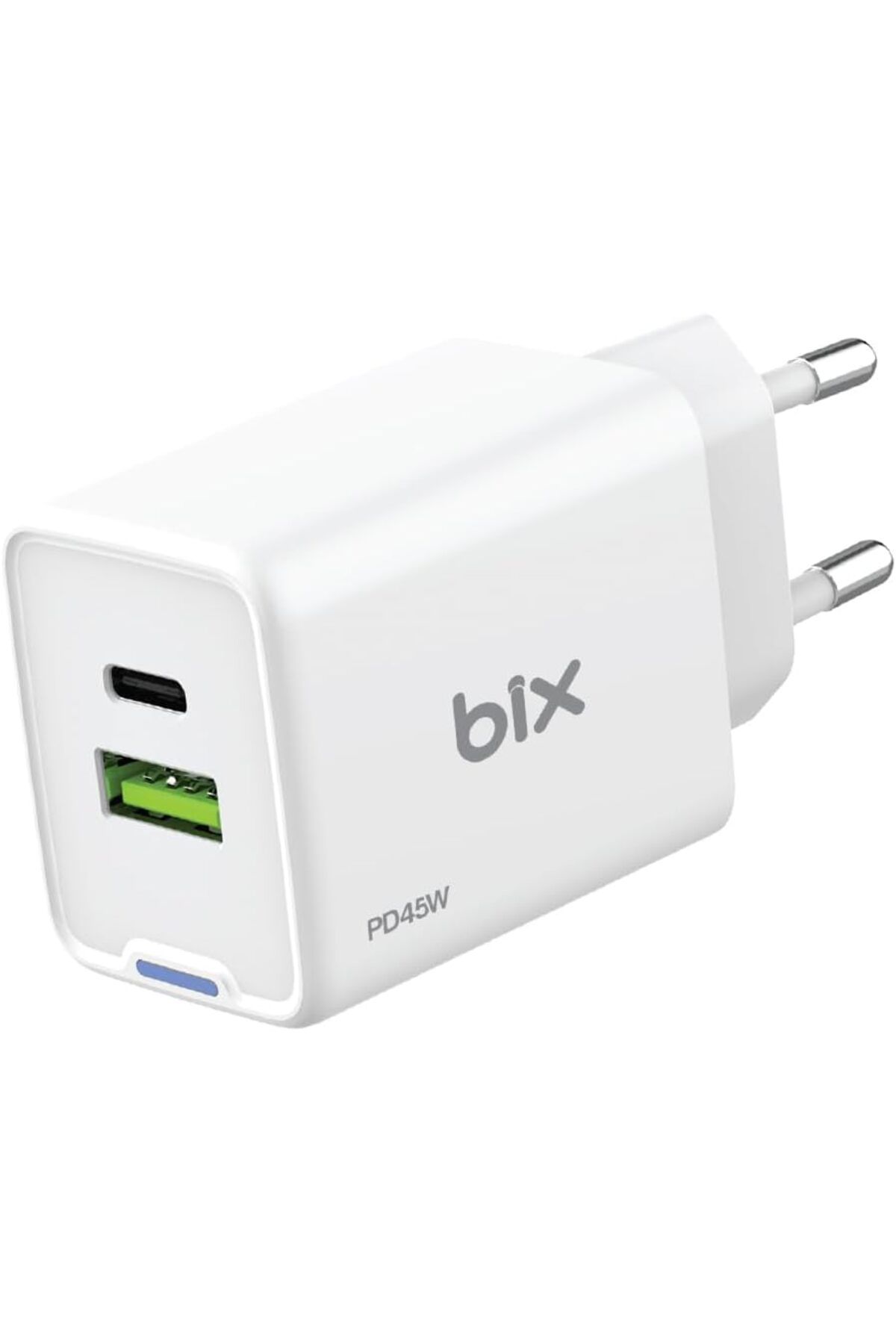 STOREMAX BX2P46G GaN PD 45W Type-C ve USB-A QC 18W Çift Portlu Akım Korumalı Hızlı Şarj Cihaz