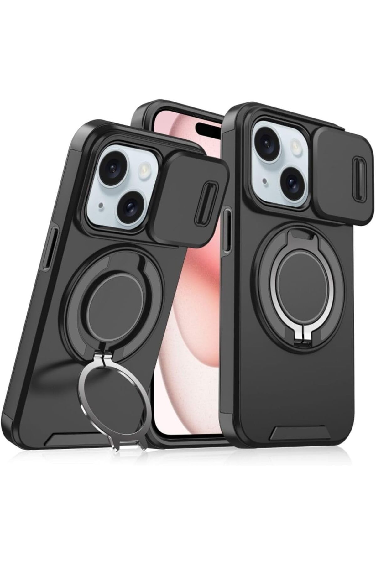 STOREMAX daliashops Trend iPhone 15 için Magsafe ile Uyumlu Kılıf Kamera Korumalı Sürgülü 360 Derece D