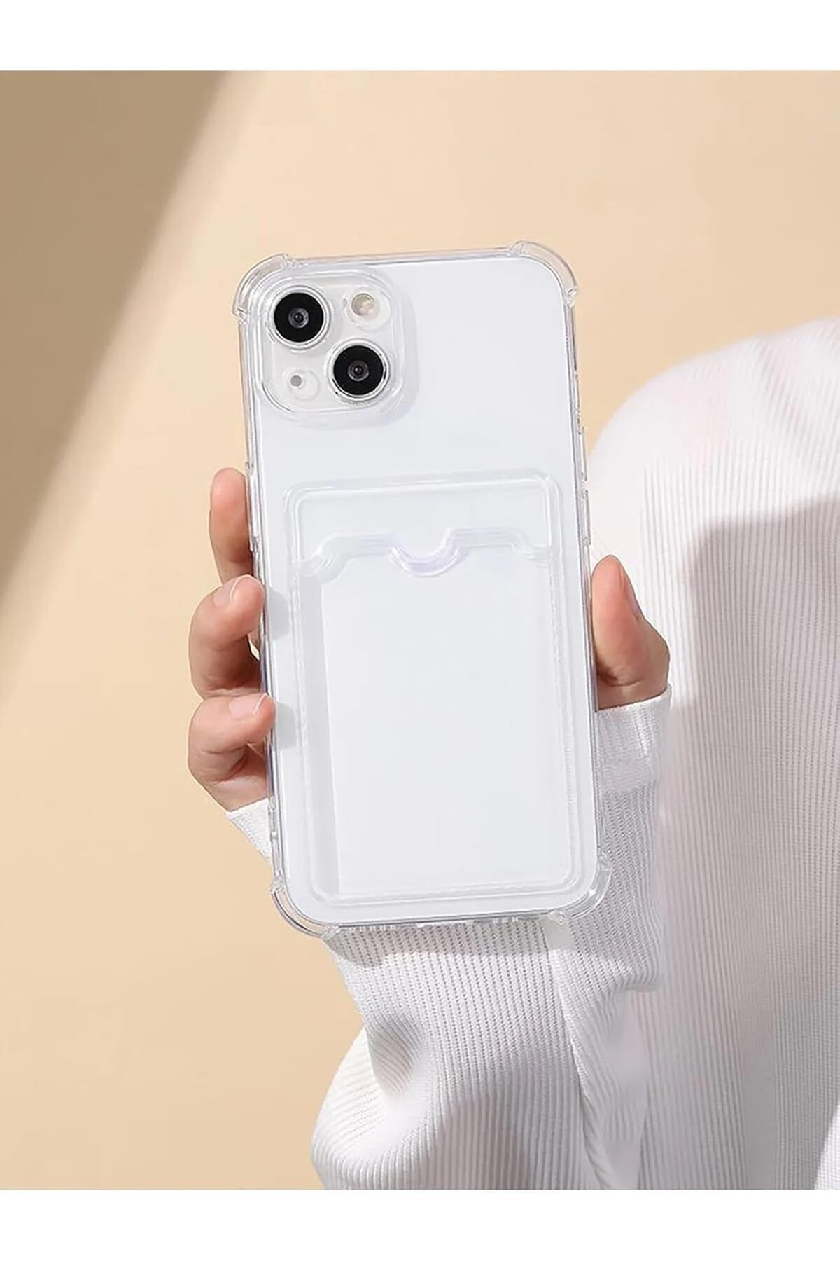 STOREMAX nffashopm AKSESUAR iphone 14 (6.1) Uyumlu Lüx Kartlıklı Şeffaf Telefon Kılıfı (Şeffaf) store
