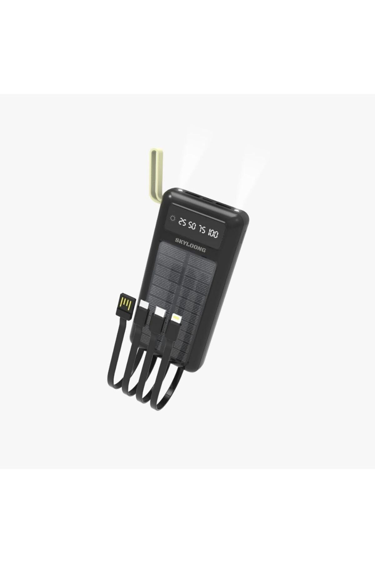 STOREMAX nffashopm Ape Solar 10.000 Mah Güneş Enerjili Led Işıklı Powerbank Şarj Aleti 2x Usb Çıkış