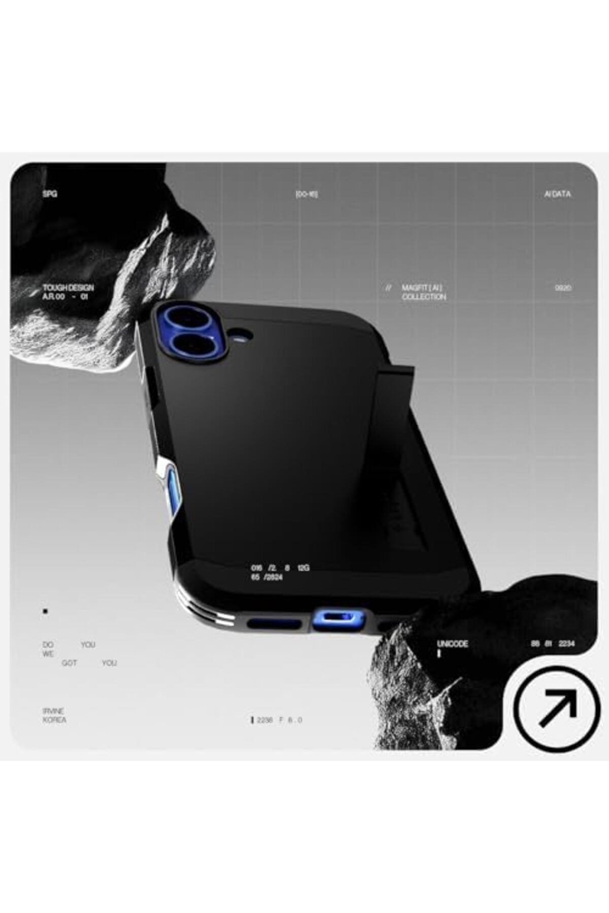 STOREMAX iPhone 16 Kılıf Tough Armor AI özellikli Black -