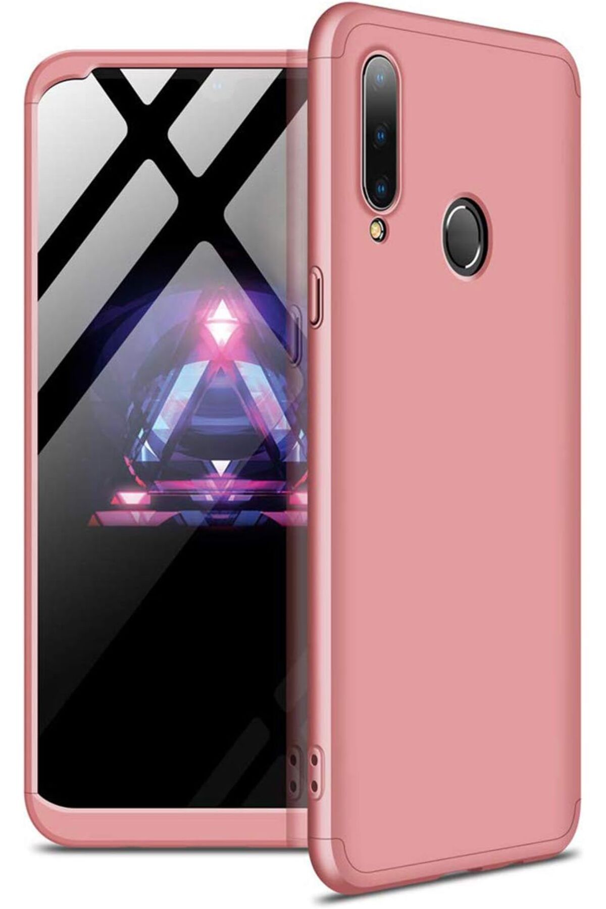 STOREMAX dlshop Galaxy A20s için Kılıf Double Dip 360 Protective Rose Gold [Galaxy A20s ile Uyumlu Kılıf
