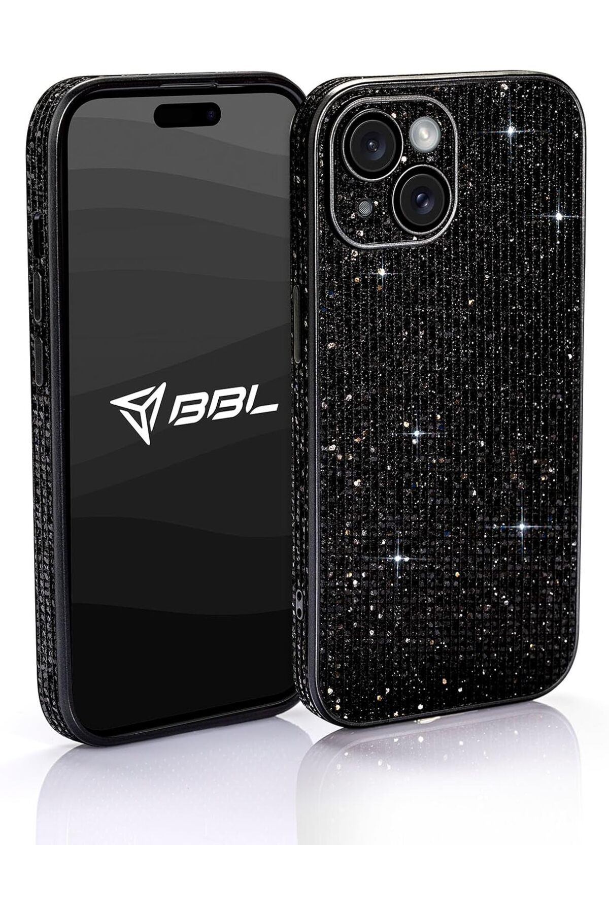 STOREMAX daliashops iPhone 13 Taşlı Simli Lens Korumalı Kılıf Siyah Star Collection 542167