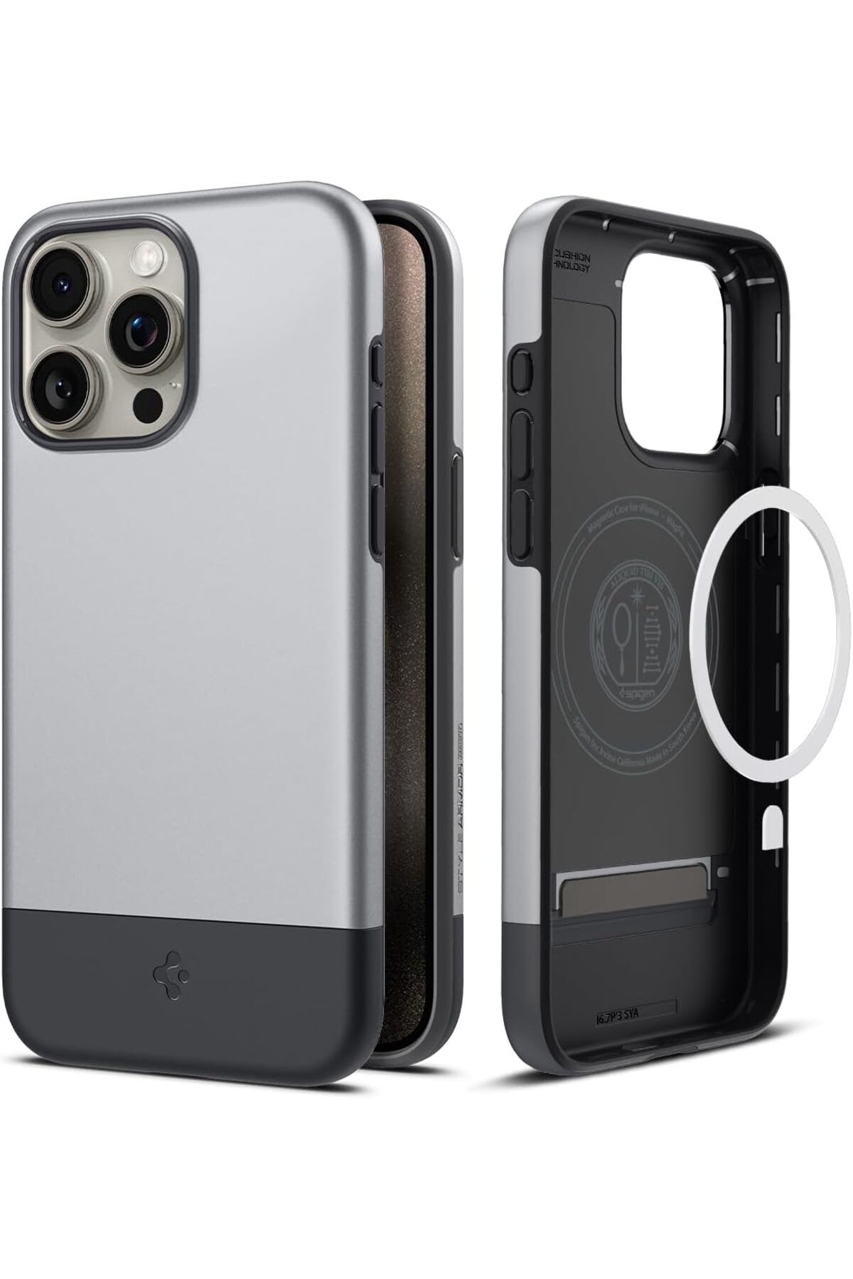 STOREMAX dlshop iPhone 15 Pro Kılıf Style Armor MagFit MagSafe özellikli Classic Silver - ACS06748 star 99