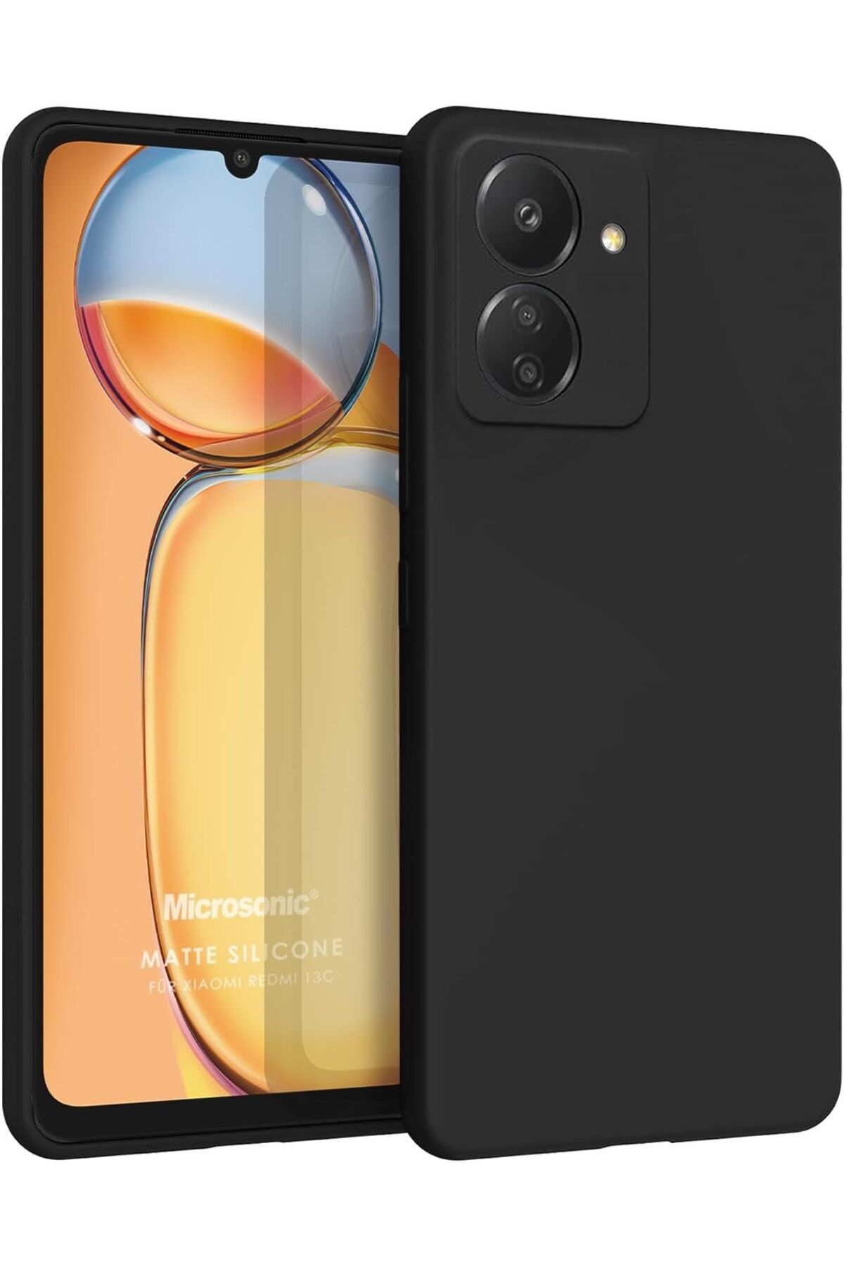 STOREMAX dlshop Matte Silicone Xiaomi Redmi 13C için Kılıf Siyah [Redmi 13C ile Uyumlu Kılıf - Siyah] st