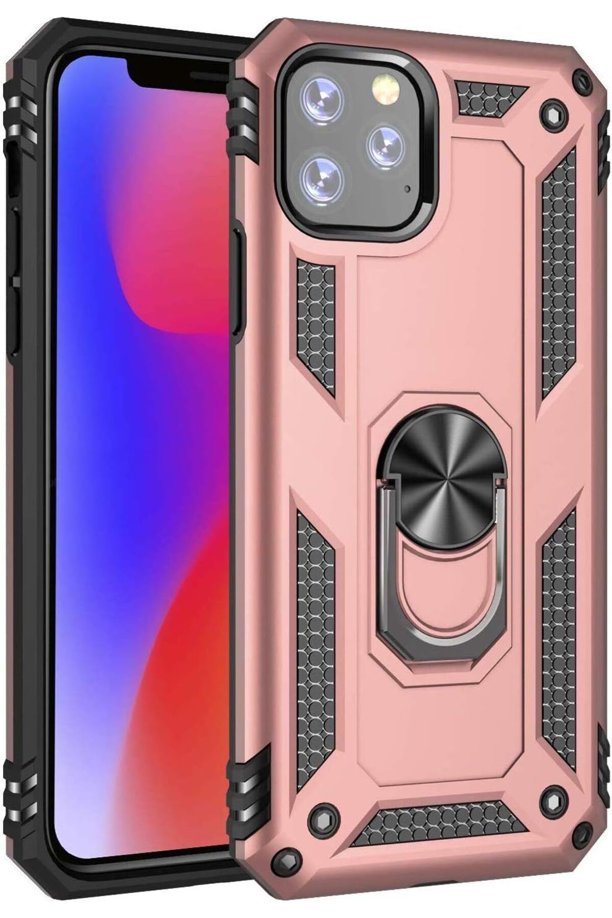 STOREMAX daliashops iPhone 11 Pro (5.8'') için Kılıf Military Ring Holder Rose Gold [iPhone 11 Pro ile Uyu