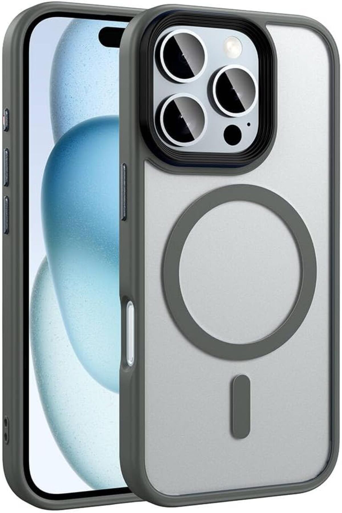 STOREMAX htpshopmx İle Uyumlu iPhone 16 Pro Kılıf Mat Arka Yüzey Wireless Şarj Özellikli ZORE Flet Mags