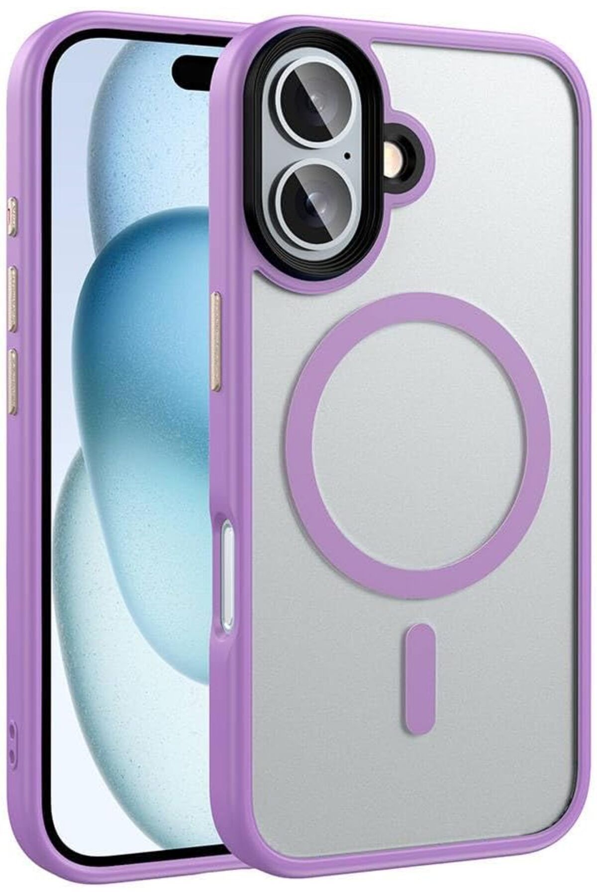 STOREMAX dlshop İle Uyumlu iPhone 16 Plus Kılıf Mat Arka Yüzey Wireless Şarj Özellikli ZORE Flet Magsaf