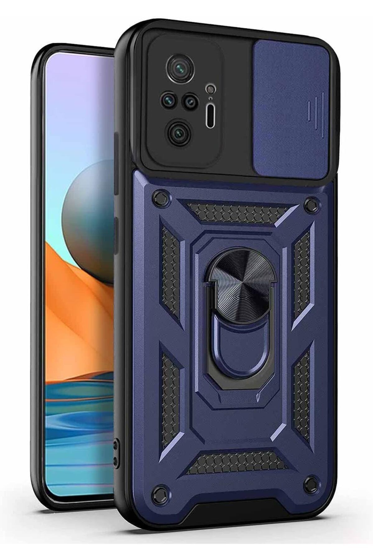 STOREMAX nslmshop Xiaomi Redmi Note 10 Pro için Kılıf Impact Resistant Lacivert [Redmi Note 10 Pro ile Uyu