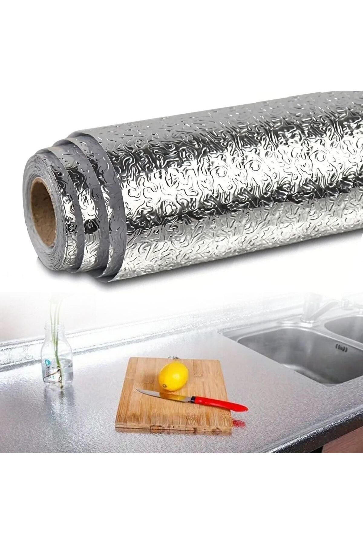 STOREMAX MU-ARTSHOP Rulo Gümüş Alüminyum o Duvar Kağıdı, Kendinden Yapışkanlı Raf İçi, Su Geçirm