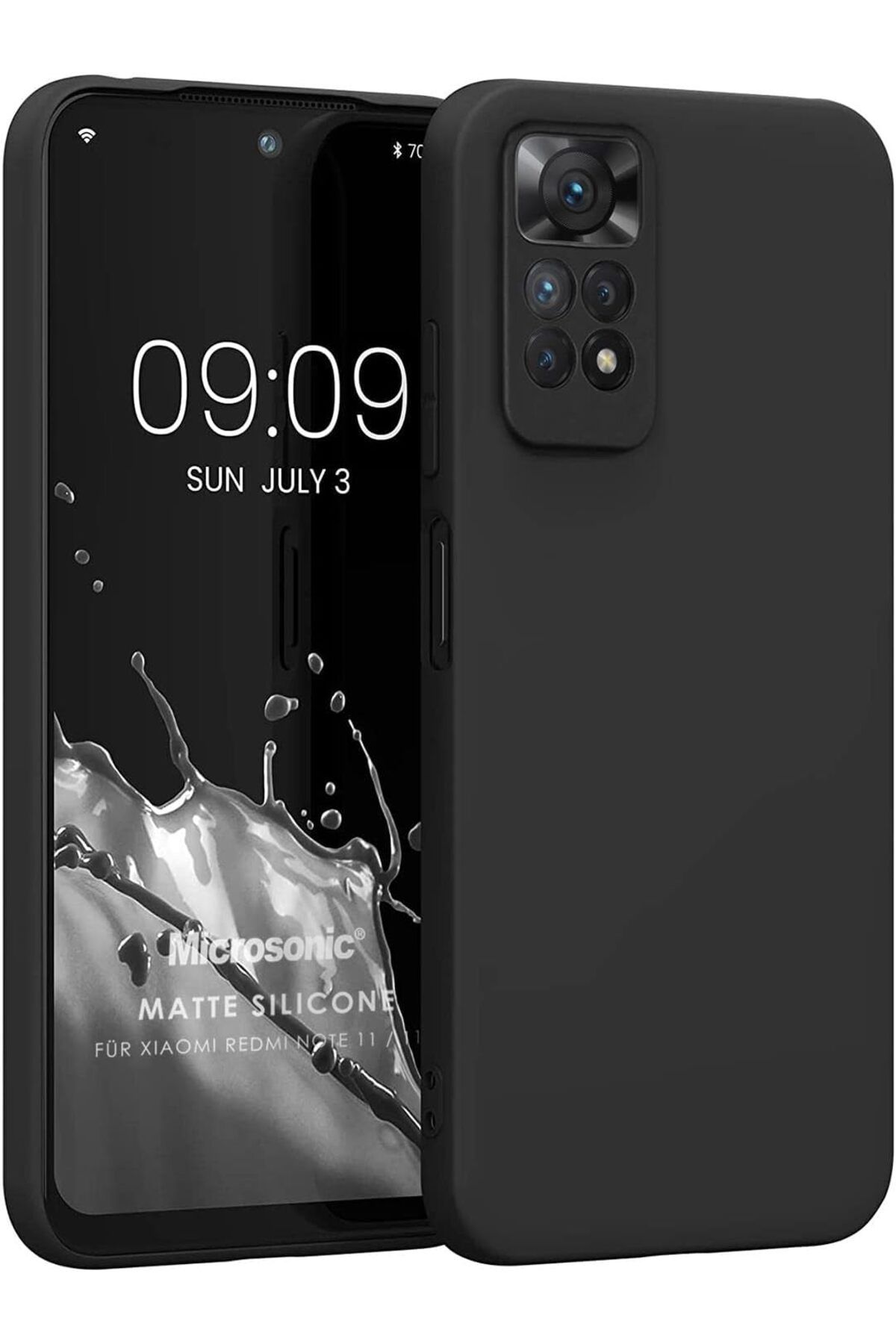 STOREMAX cmllashop Matte Silicone Xiaomi Redmi Note 11S için Kılıf Siyah [Redmi Note 11S ile Uyumlu Kılı