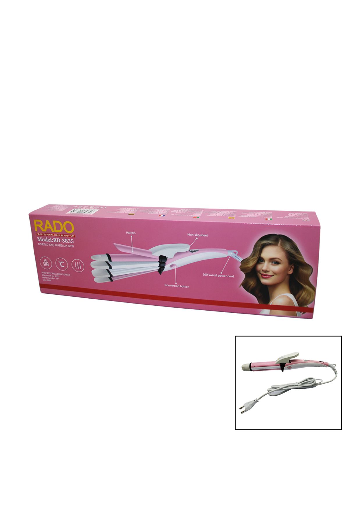 STOREMAX buymxx 4LÜ ŞEKİLLENDİRİCİ SAÇ GÜZELLİK SETİ 60W RD-3835 desiny 1082424