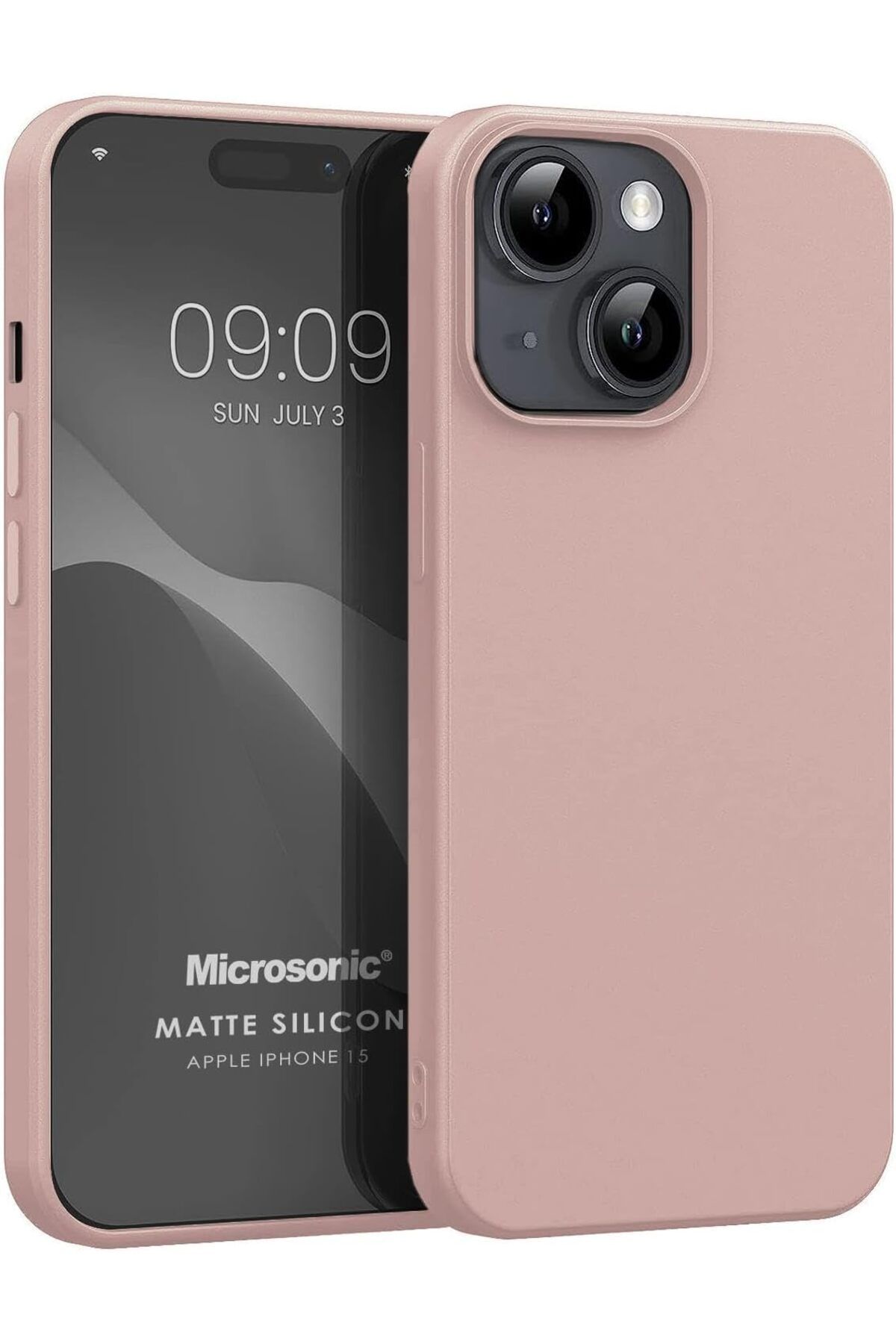 STOREMAX dlshop Kılıf Matte Silicone iPhone 15 için Rose Gold [iPhone 15 ile Uyumlu Kılıf - Rose Gold]