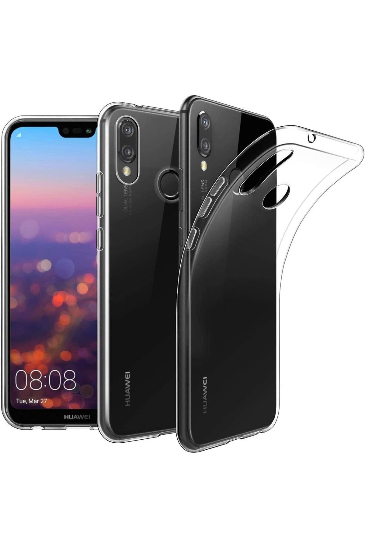 STOREMAX cmllashop P20 Lite için kristal berraklığında kılıf [silikon kılıf] [%100 şeffaf] P20 Li
