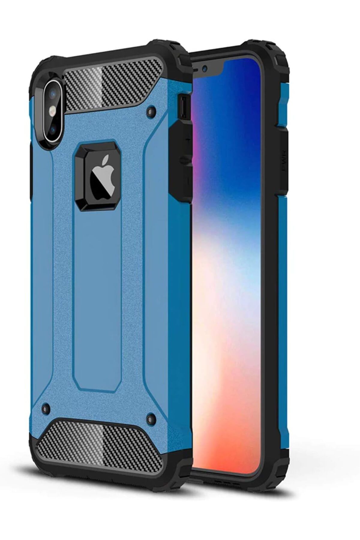 STOREMAX cmllashop iPhone XS Max (6.5'') için Kılıf Rugged Armor Mavi [iPhone XS Max ile Uyumlu Kılıf -