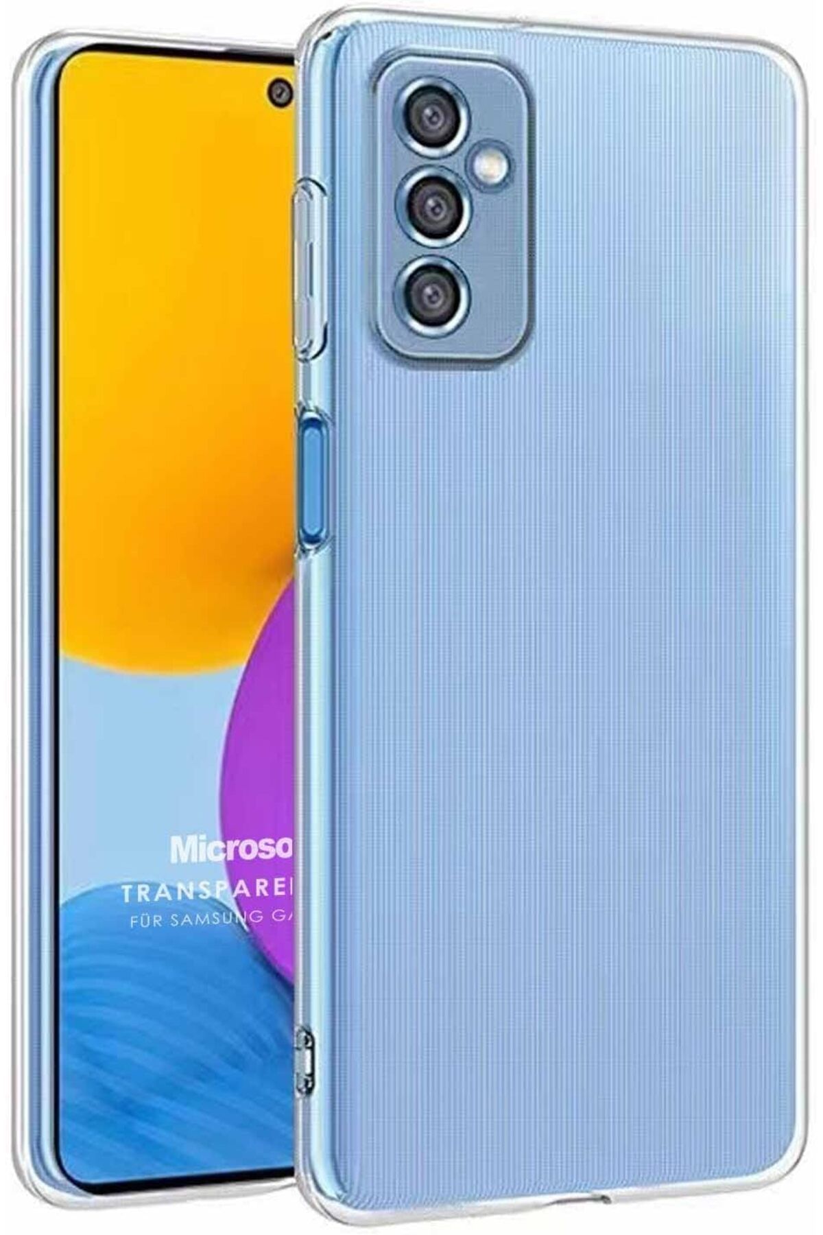 STOREMAX htpshopmx Galaxy M52 için Kılıf Transparent Soft Beyaz [Galaxy M52 ile Uyumlu Kılıf - Beyaz] st
