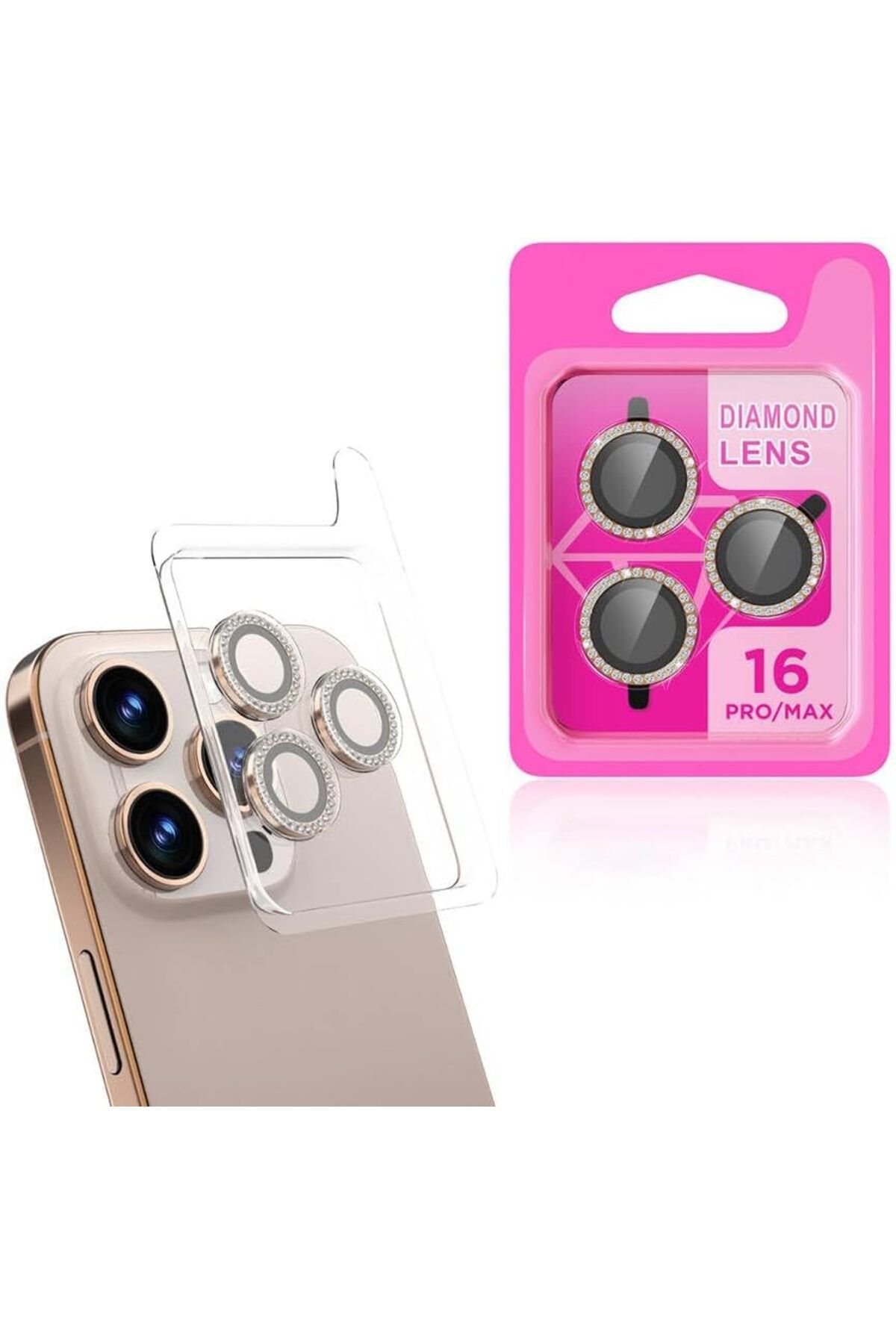 STOREMAX htpshopmx İle Uyumlu iPhone 16 Pro iPhone 16 Pro Max CL-06 Kamera Lens Koruyucu Titanyum str http 10
