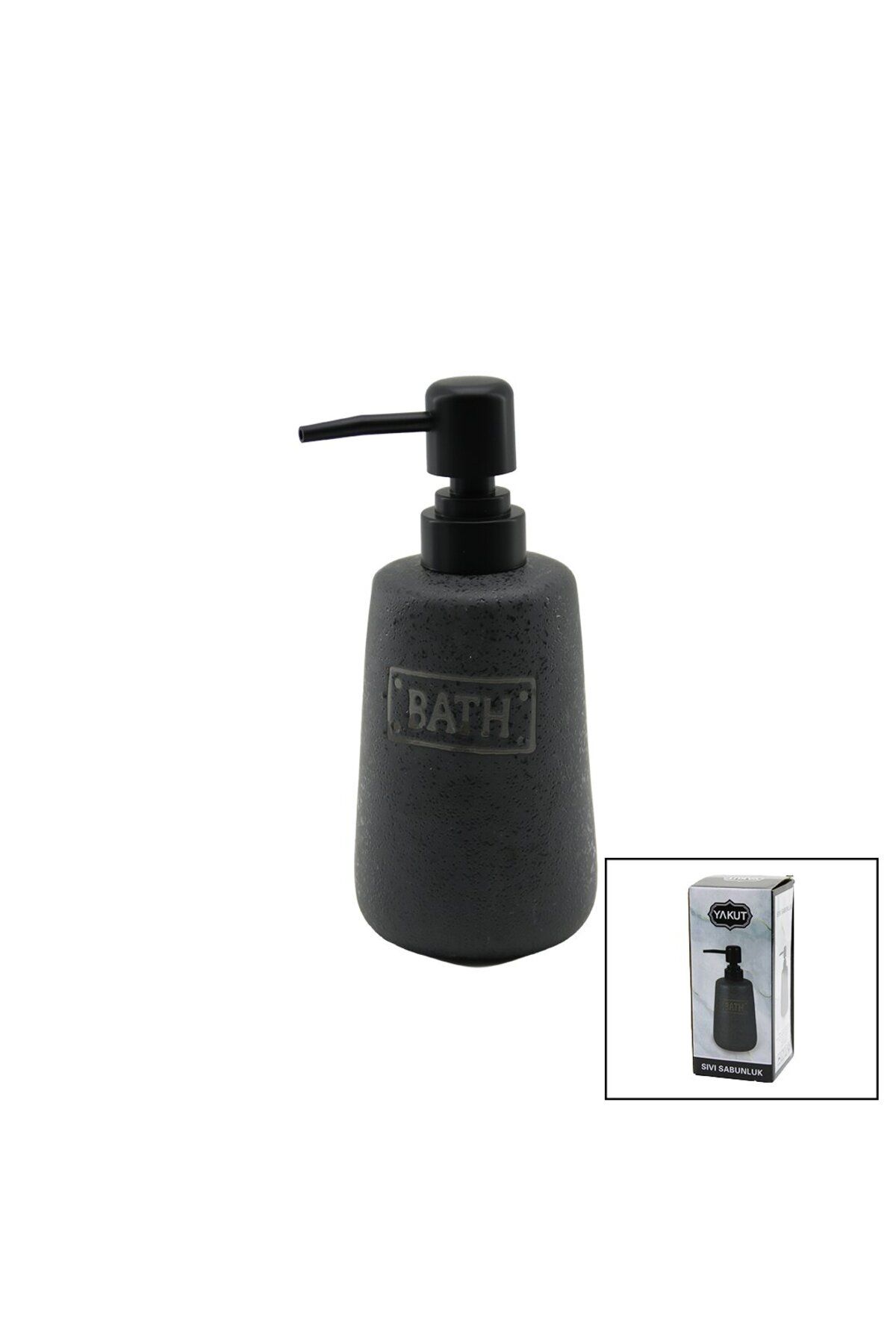 STOREMAX buymxx UZUN ANTRASİT GRİ - MAT DESEN SERAMİK SIVI SABUNLUK desiny 1082424