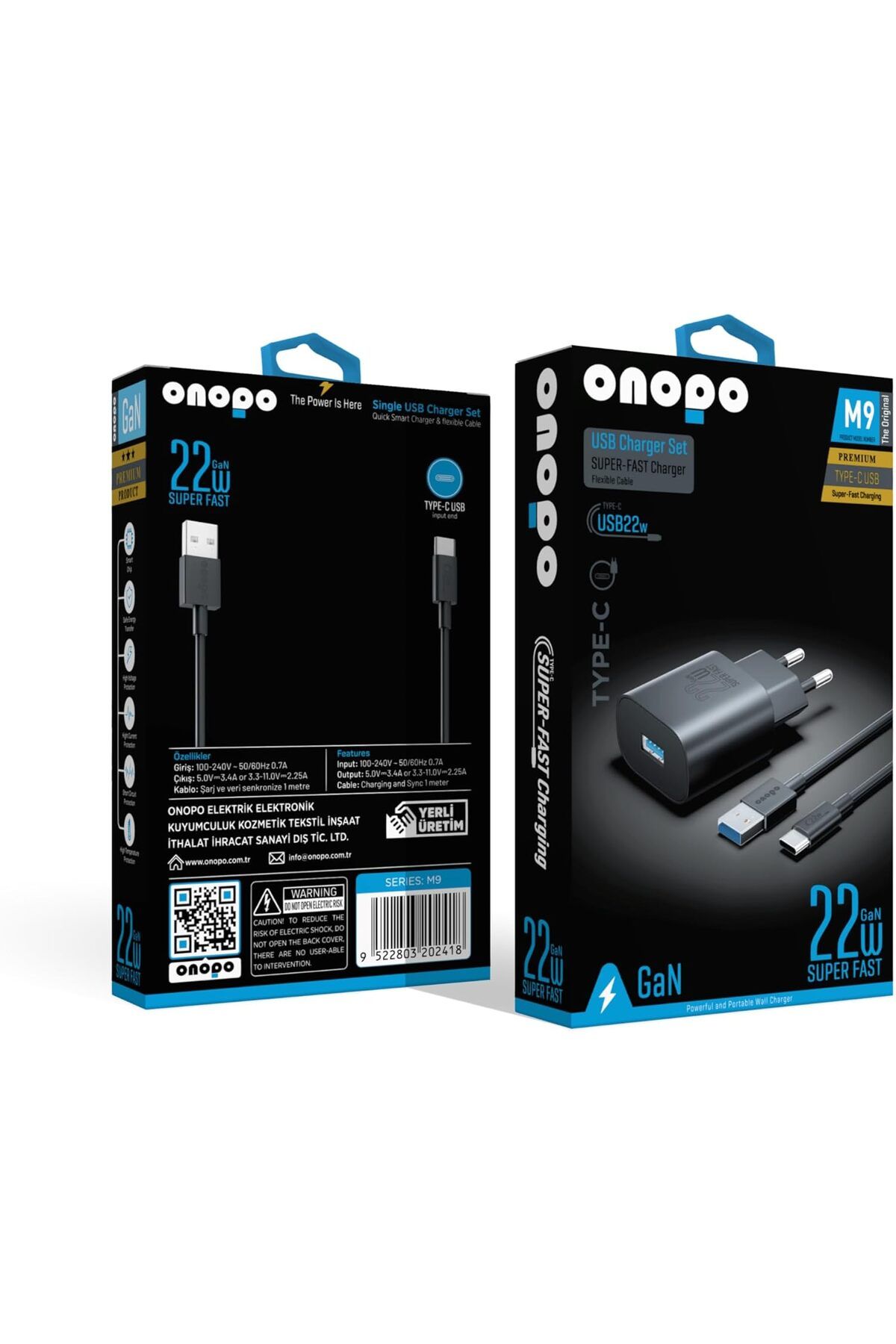 STOREMAX nffashopm 22w Usb Hızlı Şarj Aleti Seti Esnek Type-c Kablo - M9 storestarx 1051353