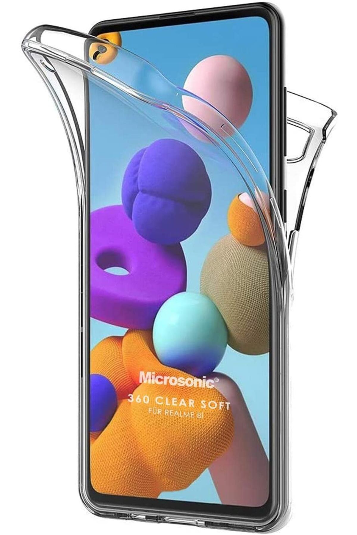 STOREMAX dlshop Realme 8i için Kılıf 6 Tarafı Tam Full Koruma 360 Clear Soft Şeffaf [Realme 8i ile Uyuml