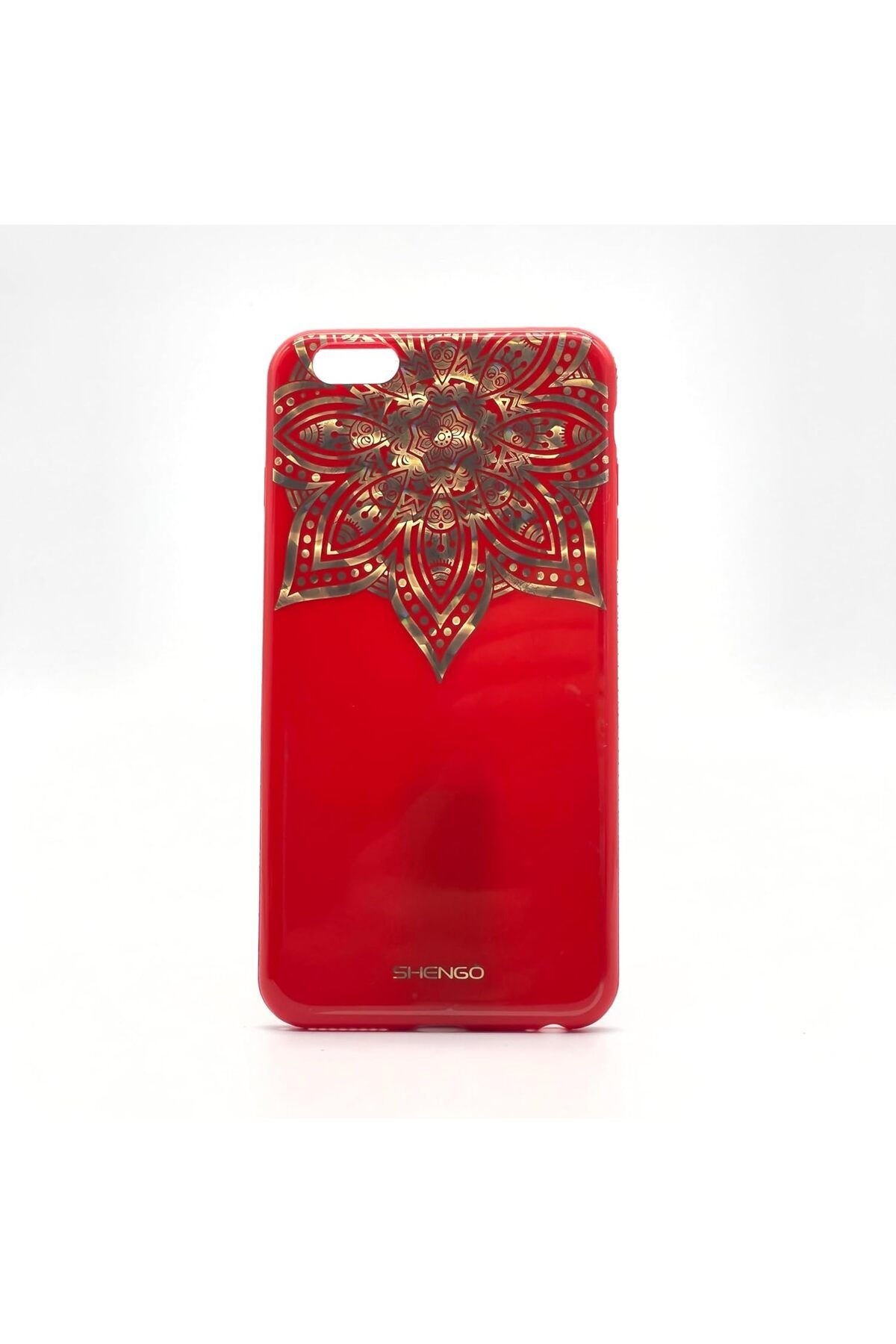 STOREMAX daliashops 6 Plus / 6S Plus Uyumlu Baskılı Desenli Yanları Taşlı Sert Silikon Kılıf (Kırmız