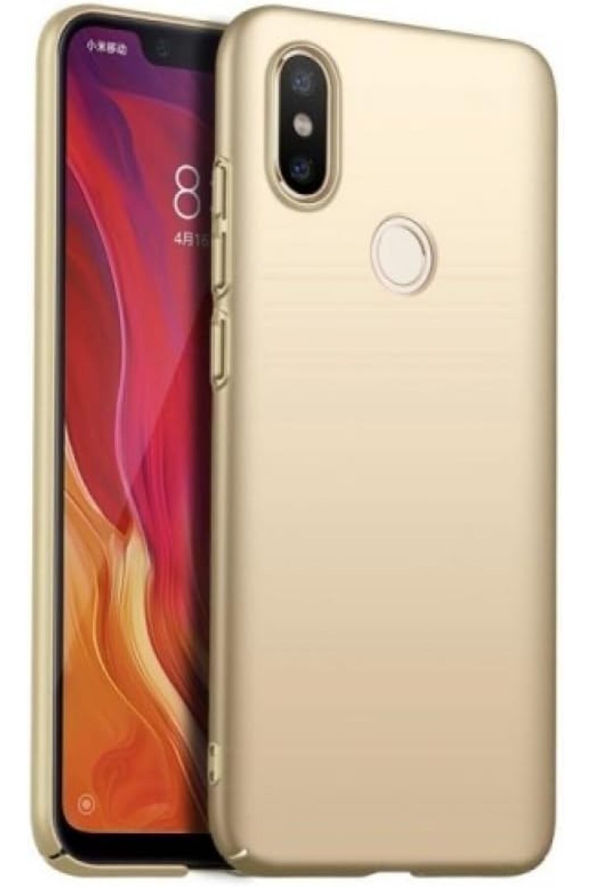 STOREMAX nffashopm Mi 8 Uyumlu Sert Rubber Silikon Kılıf (Altın Rengi) storestarx 1051353