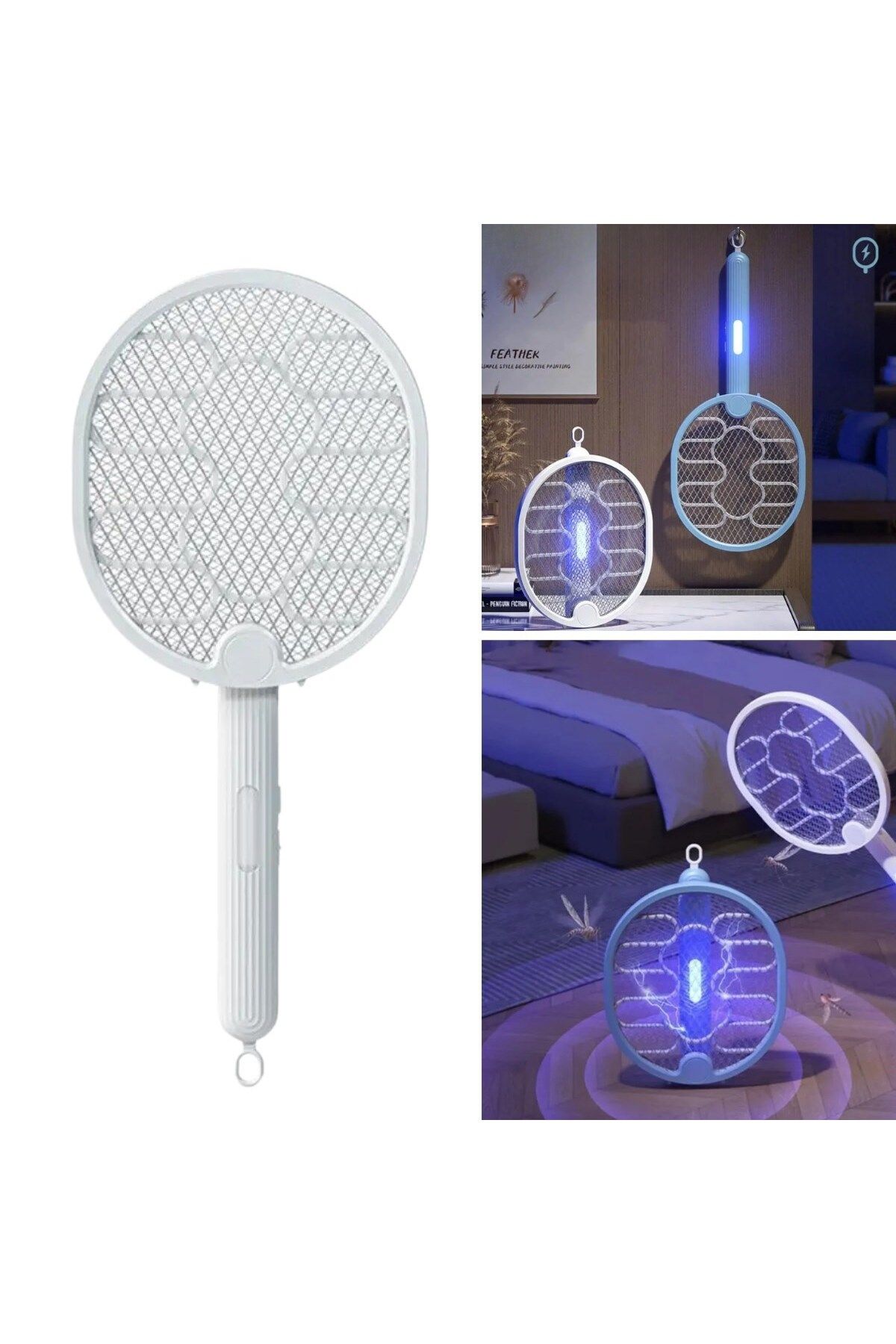 STOREMAX buymxx Sinek Öldürücü Masaüstü Olabilen Katlanabilir Şarjlı Sinek Raketi 5W 400mAh desiny 10