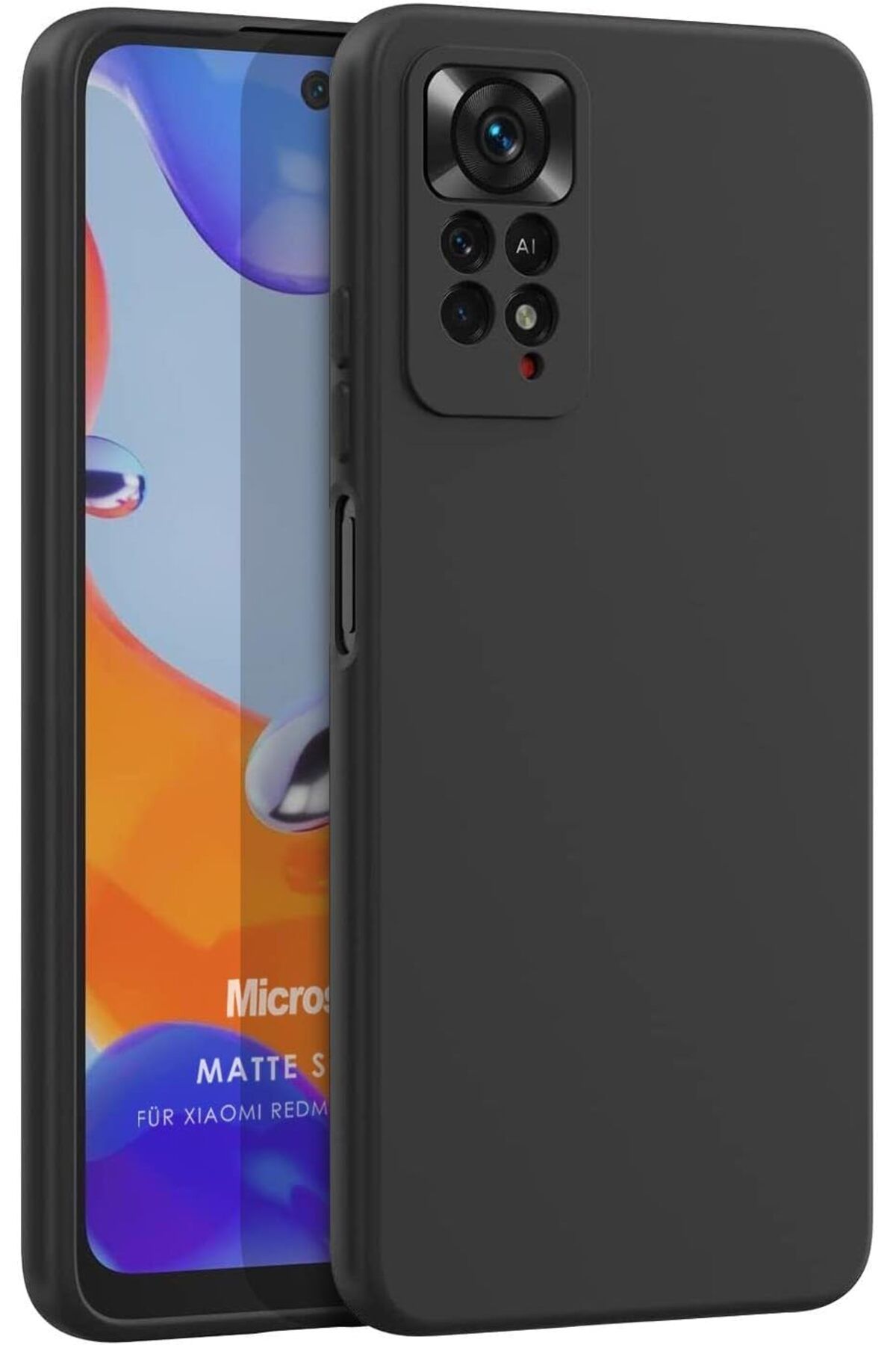 STOREMAX htpshopmx Matte Silicone Xiaomi Redmi Note 12 Pro 4G için Kılıf Siyah [Redmi Note 12 Pro 4G ile U