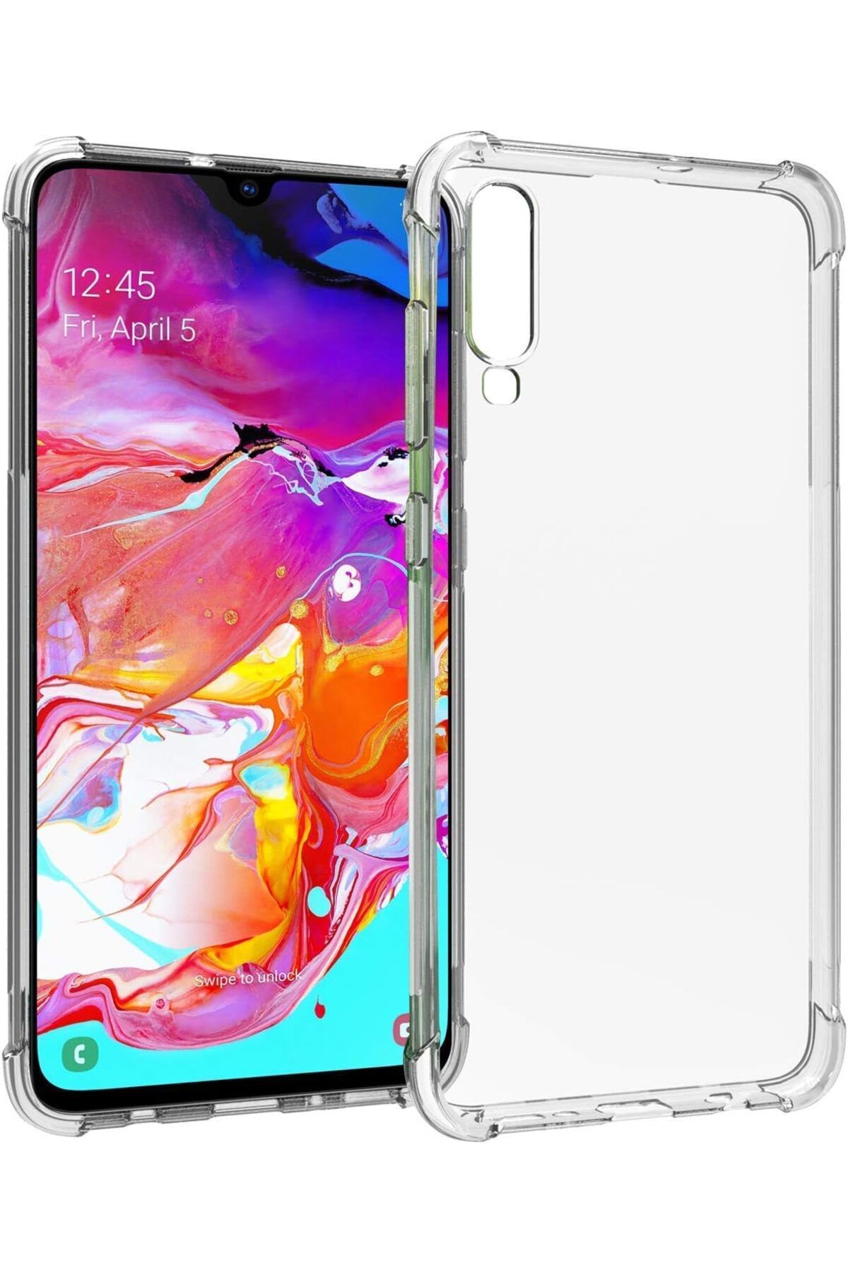STOREMAX daliashops İletişim Galaxy A70 Şeffaf Airbag Antishock Köşe Korumalı Silikon Kılıf Star Col