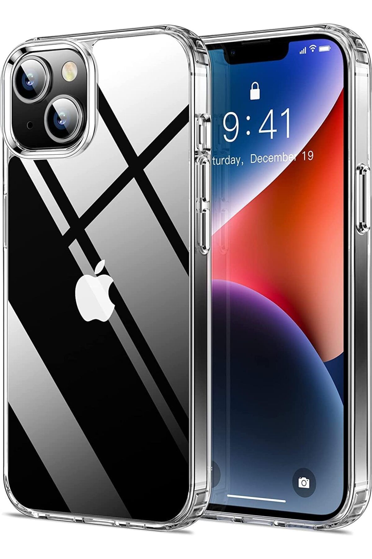 STOREMAX daliashops iPhone 14 Plus ile Uyumlu Ultra Şeffaf Silikon Kılıf Arkası Polikarbonat Sert Plastik