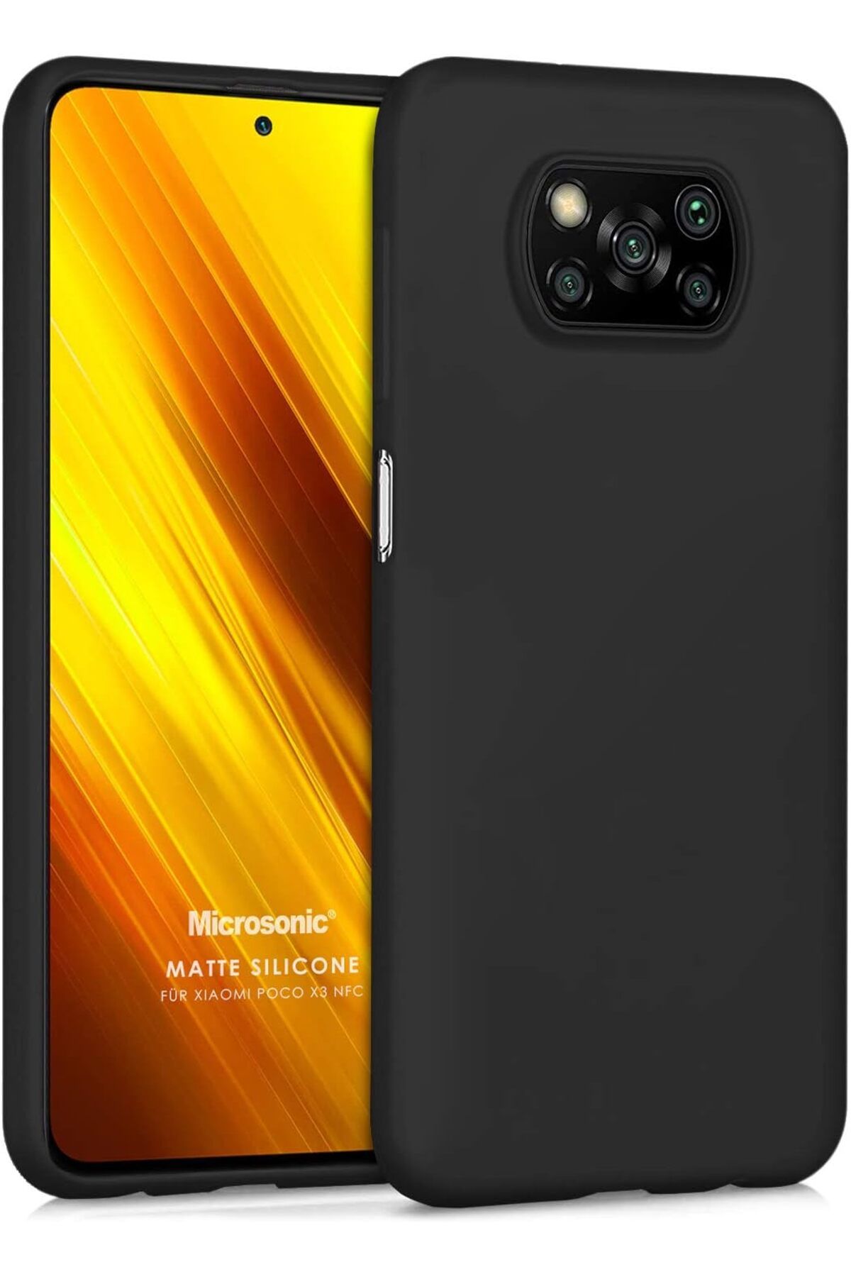 STOREMAX nffashopm Matte Silicone Xiaomi Poco X3 NFC için Kılıf Siyah [Poco X3 NFC ile Uyumlu Kılıf - Si