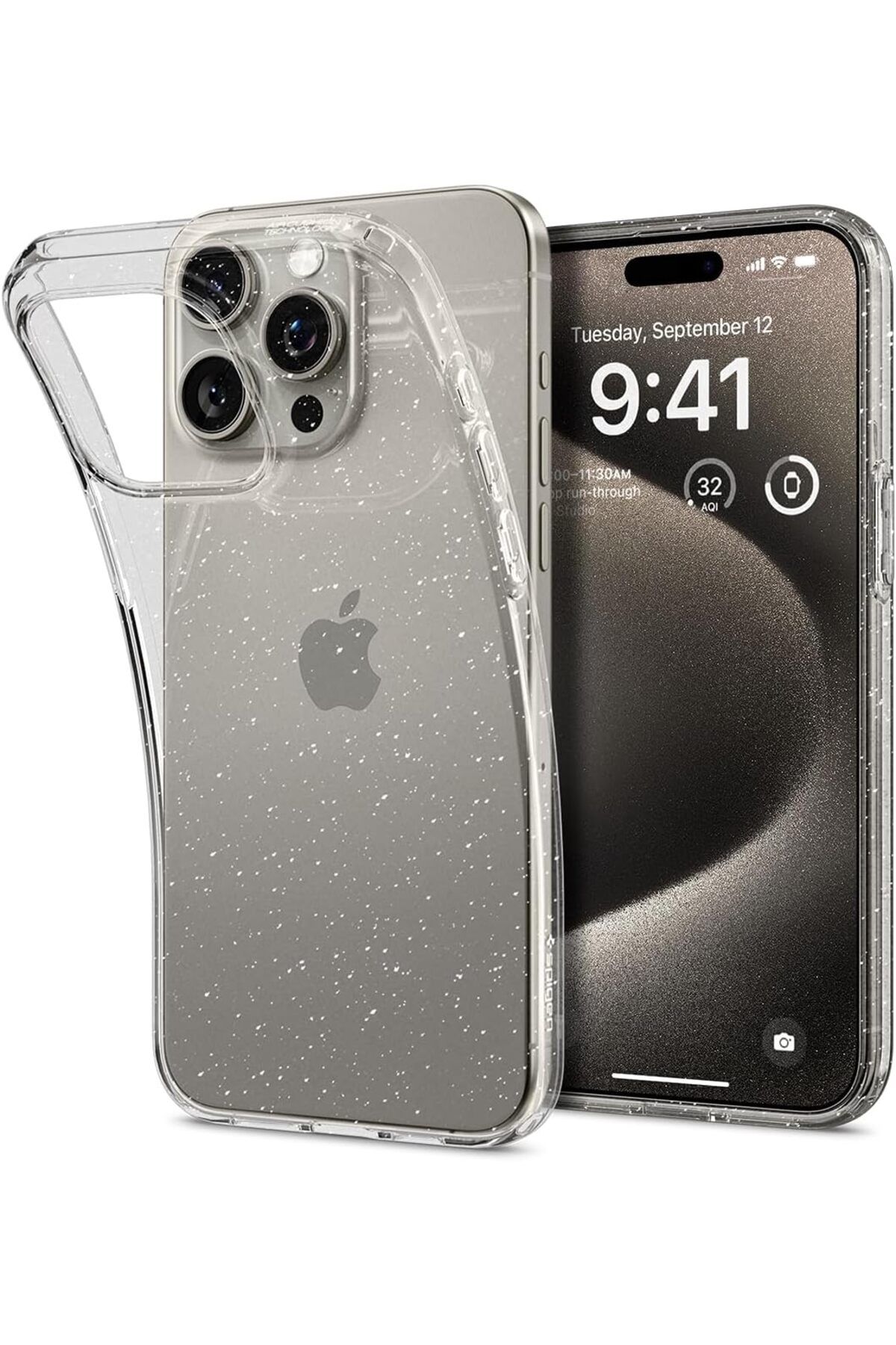 STOREMAX daliashops iPhone 15 Pro Max Kılıf Liquid Crystal Glitter Crystal Quartz - ACS06559 Star Collectio