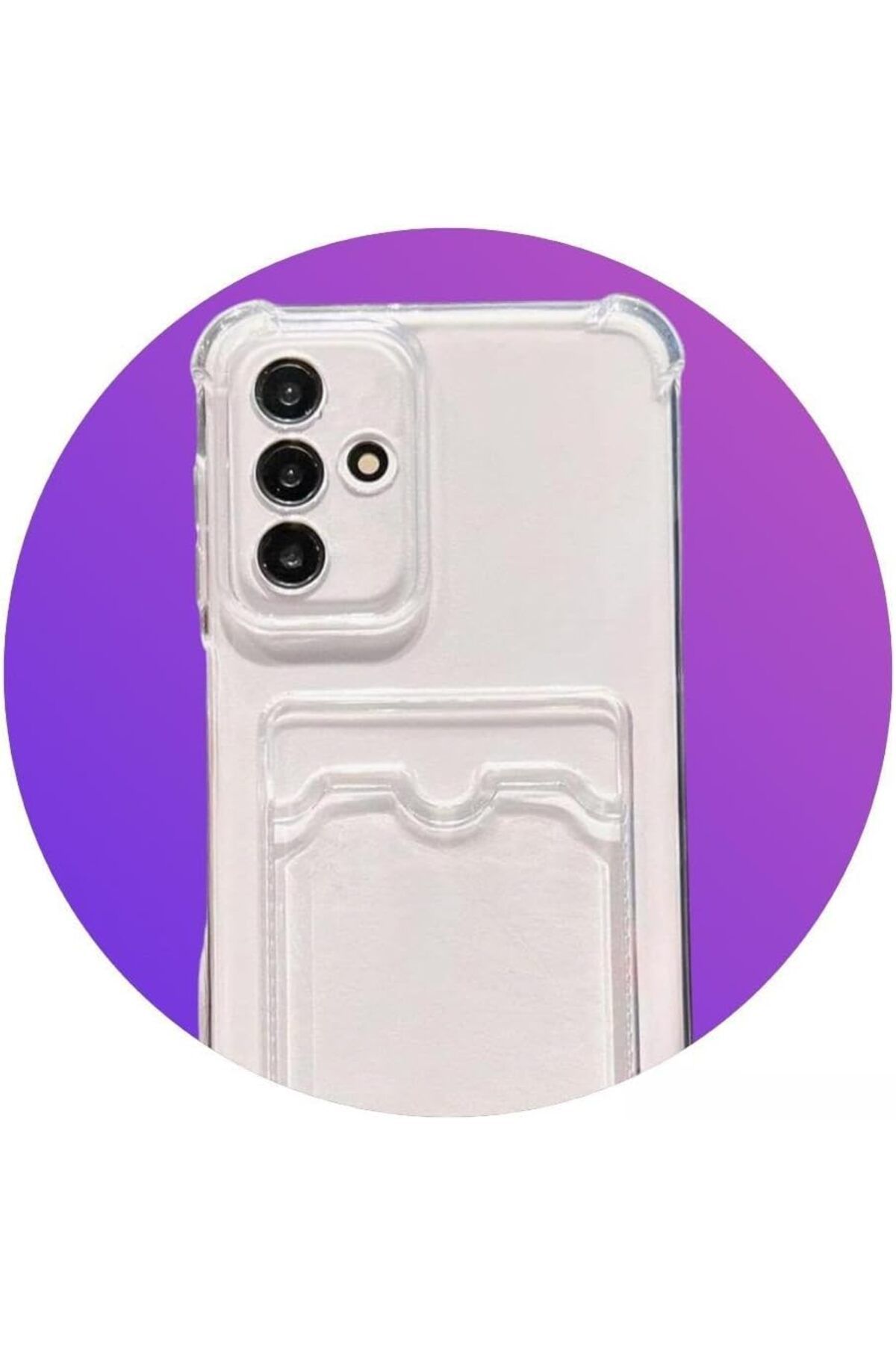 STOREMAX htpshopmx Galaxy A14 5G İle Uyumlu Kartlıklı, Darbeye Dayanıklı (Shockproof) Şeffaf Kılıfı