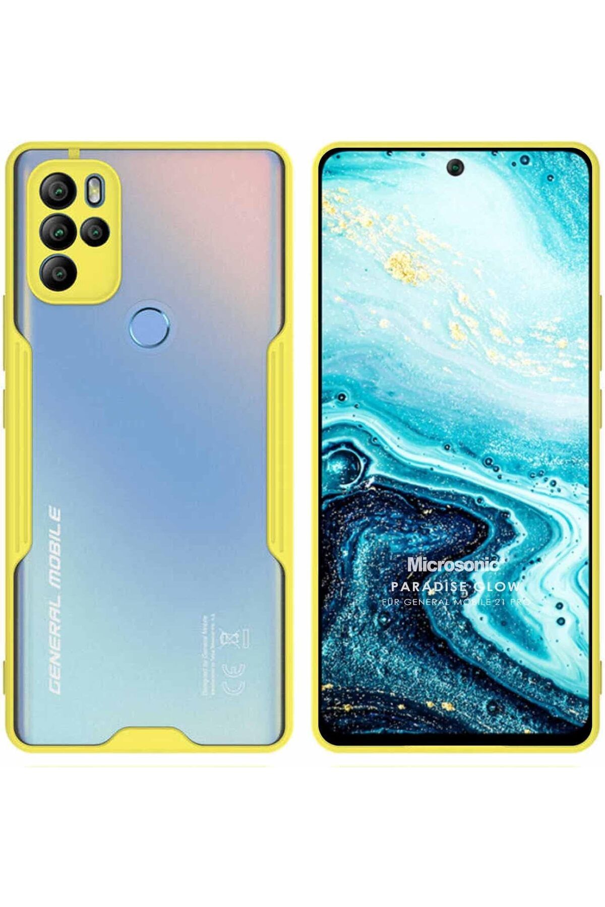 STOREMAX bystoreby General Mobile GM 21 Pro için Kılıf Paradise Glow Sarı [GM 21 Pro ile Uyumlu Kılıf -