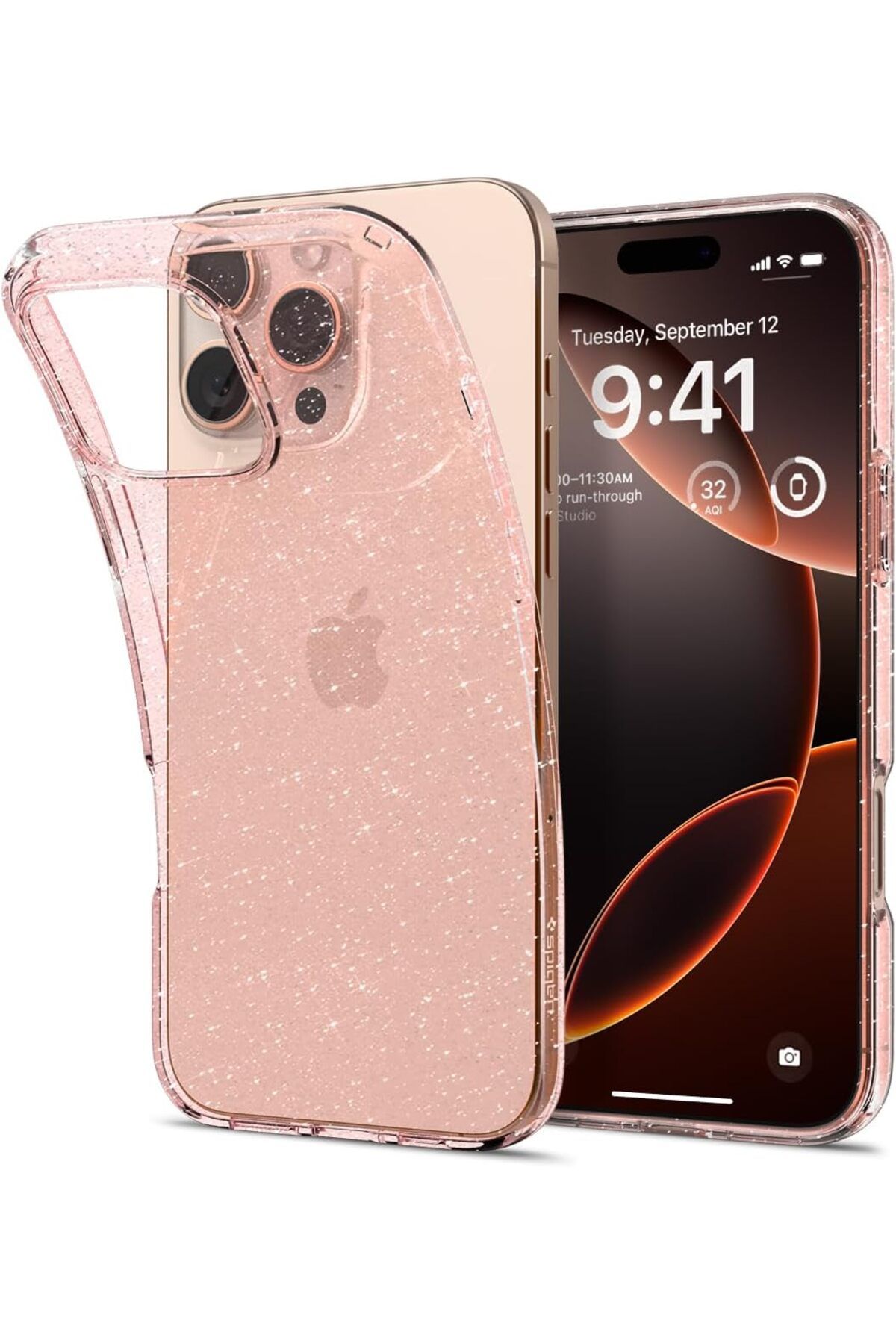 STOREMAX nslmshop iPhone 16 Pro Kılıf Liquid Crystal Glitter Rose Quartz - ACS08114 Life Store 1037065