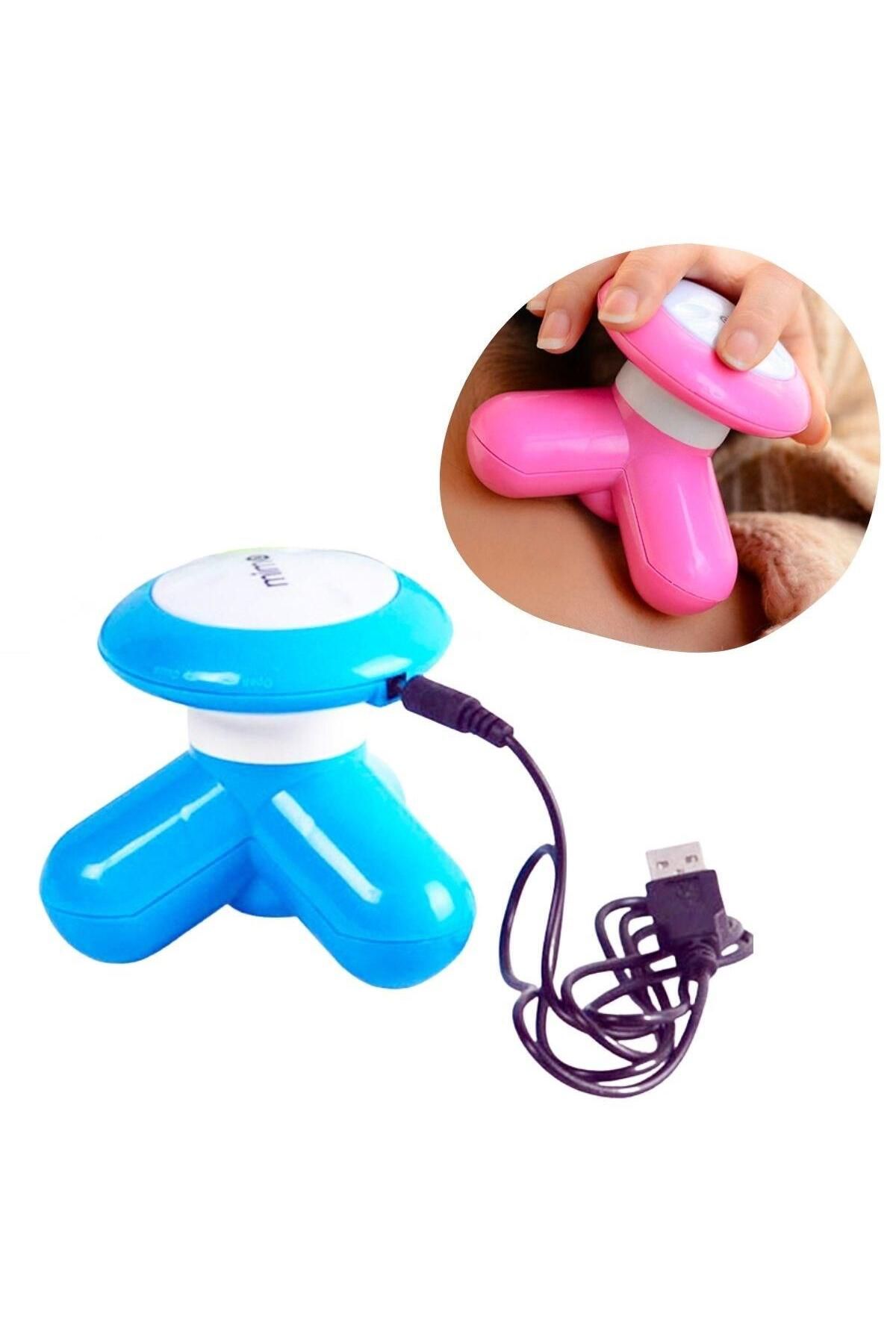 STOREMAX buymxx 3 Başlıklı Titreşimli USB Şarjlı Mini El Masaj Aleti desiny 1082424