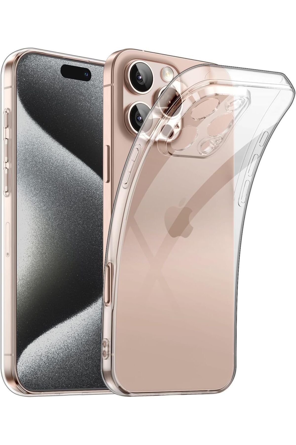 STOREMAX htpshopmx Trend iPhone 16 Pro Şeffaf Kılıf, Kamera Korumalı Şeffaf Silikon Kılıf, Kamera Koru
