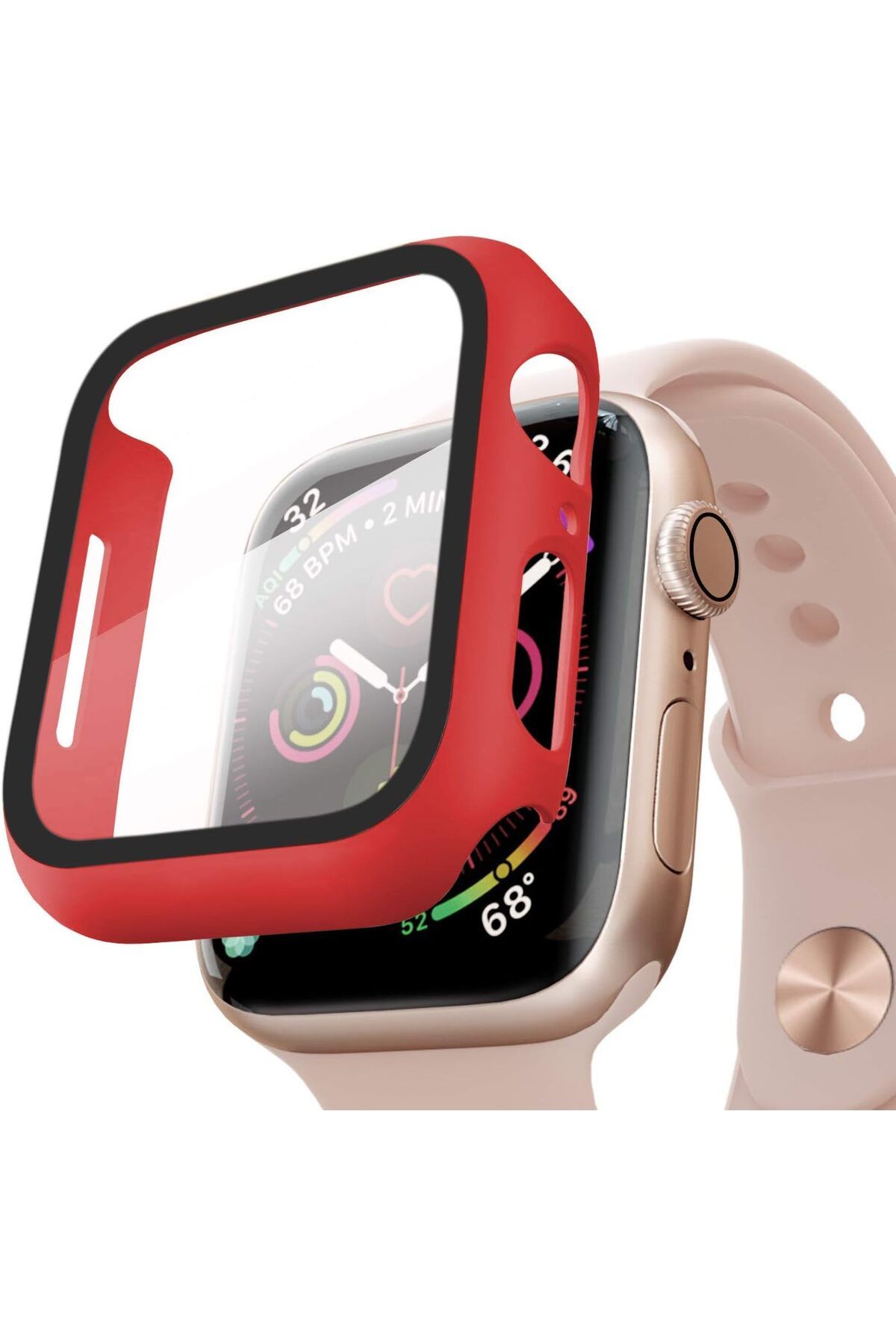 STOREMAX htpshopmx Watch Series 5 44mm için Kılıf Matte Premium Slim WatchBand Kırmızı [Watch Series 5