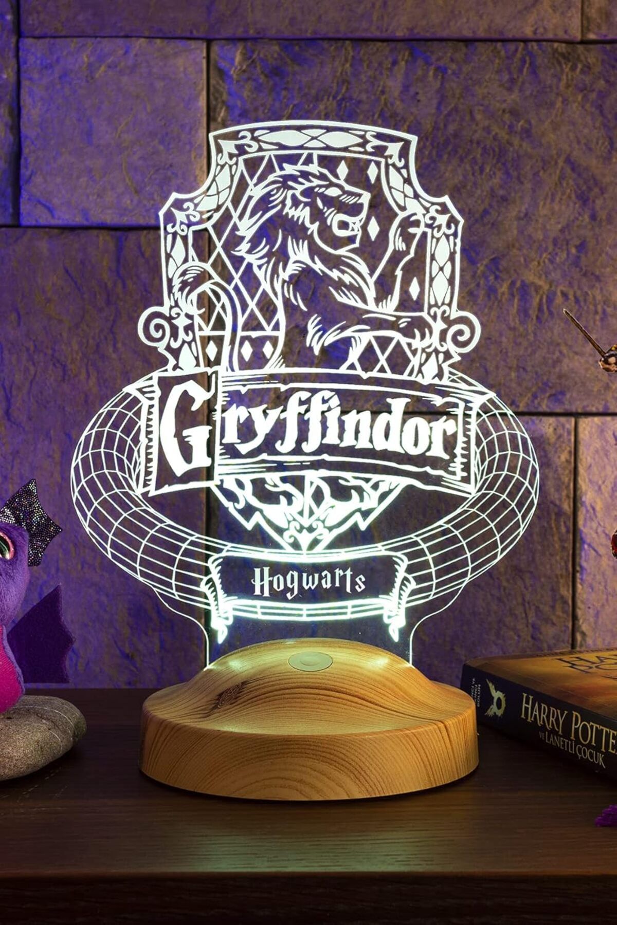 yenibagshop 3D Harry Potter Hediyesi Hogwarts Gryffindor Binası Led Lamba