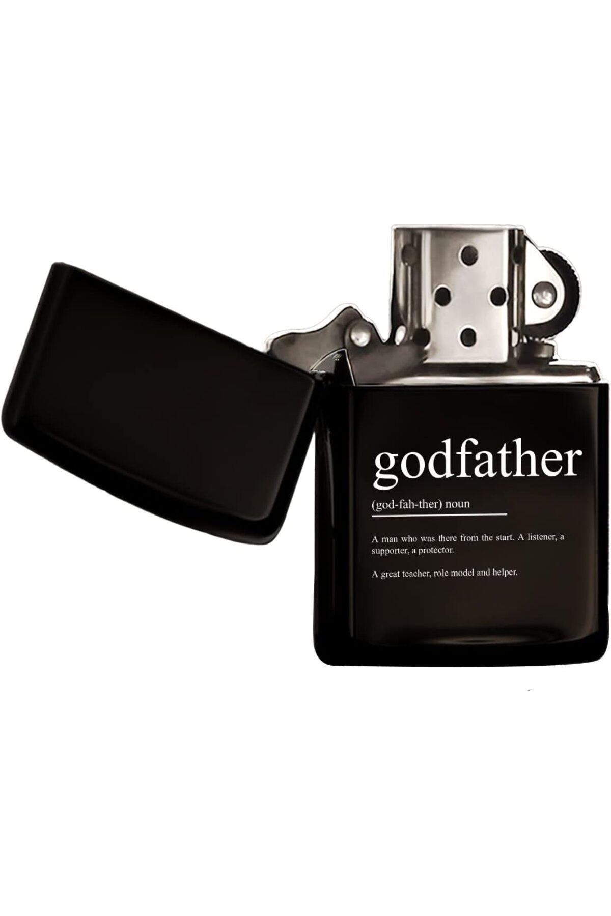 STOREMAX Gift Godfather Tasarımlı Renkli Baskılı Siyah Benzinli Metal Çakmak
