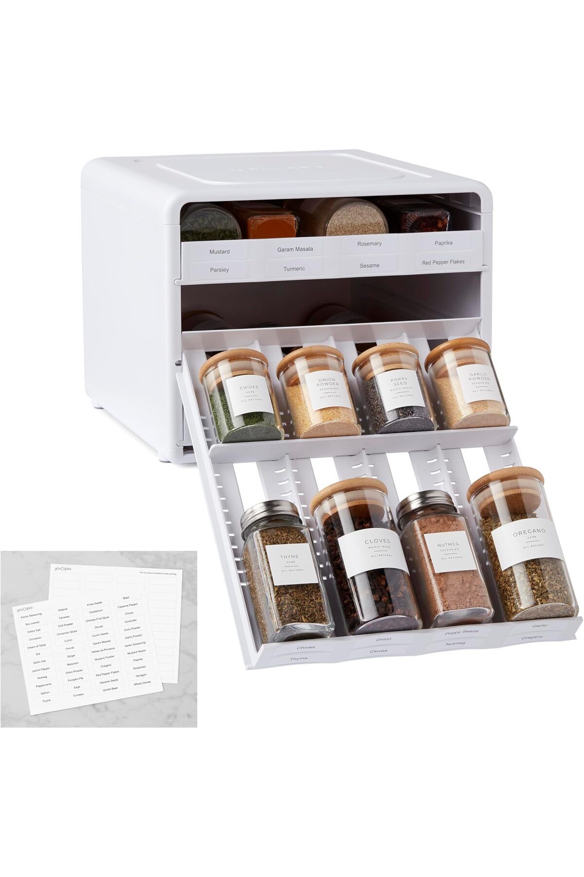STOREMAX htpshopmx SpiceStack baharat rafı, ayarlanabilir, 24 şişe, beyaz str http 1092444