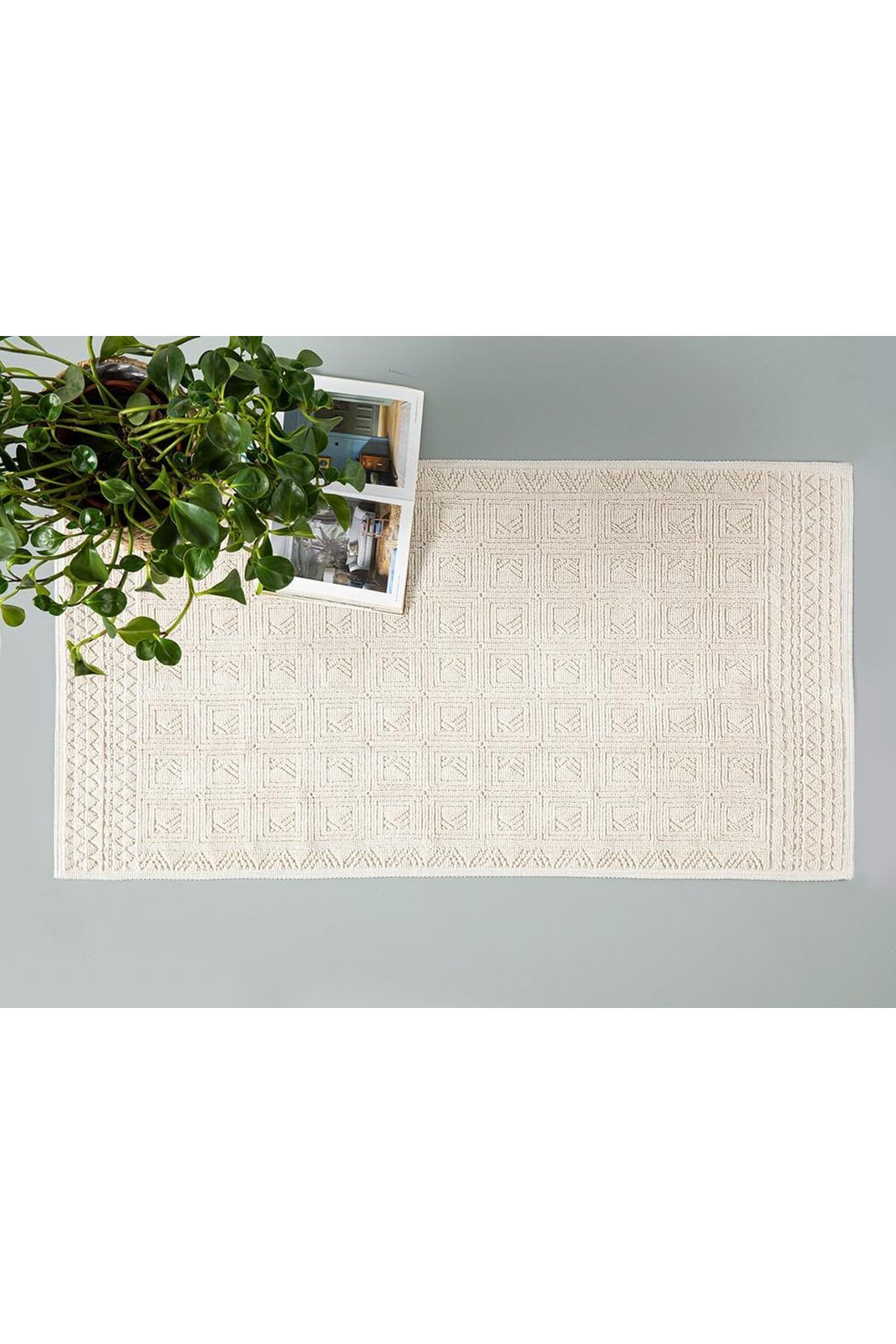 STOREMAX Home Shabby Pamuklu KILIM 80x150 cm Beyaz 1092444